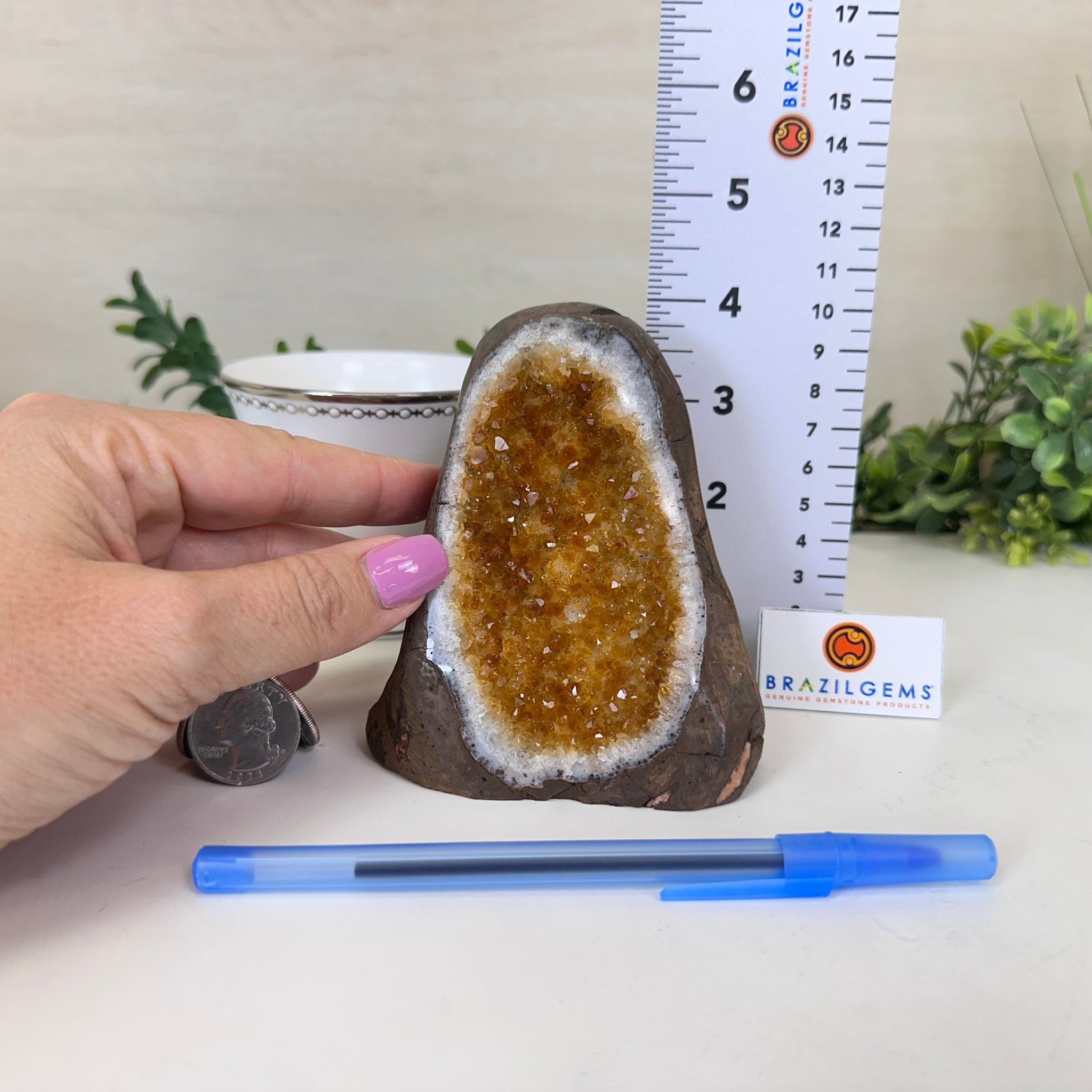 Extra Plus Quality Citrine Cluster w/ flat base, 4.1" Tall 5612 - 0209 - Brazil GemsBrazil GemsExtra Plus Quality Citrine Cluster w/ flat base, 4.1" Tall 5612 - 0209Small Clusters with Flat Bases5612 - 0209