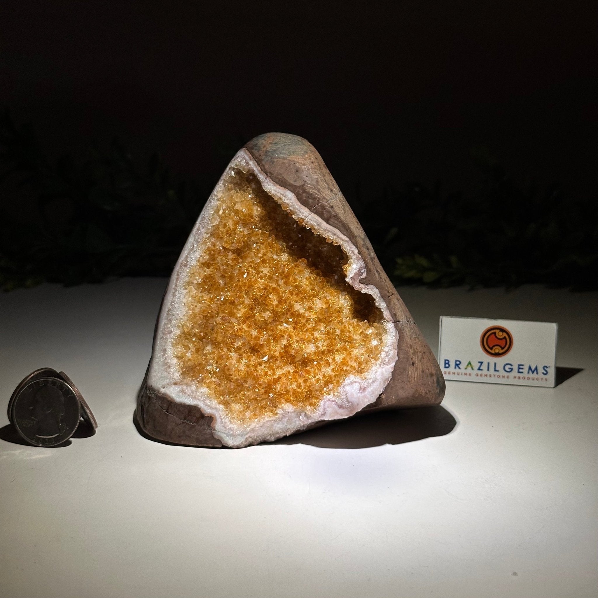 Extra Plus Quality Citrine Cluster w/ flat base, 4.1" Tall 5612 - 0218 - Brazil GemsBrazil GemsExtra Plus Quality Citrine Cluster w/ flat base, 4.1" Tall 5612 - 0218Small Clusters with Flat Bases5612 - 0218