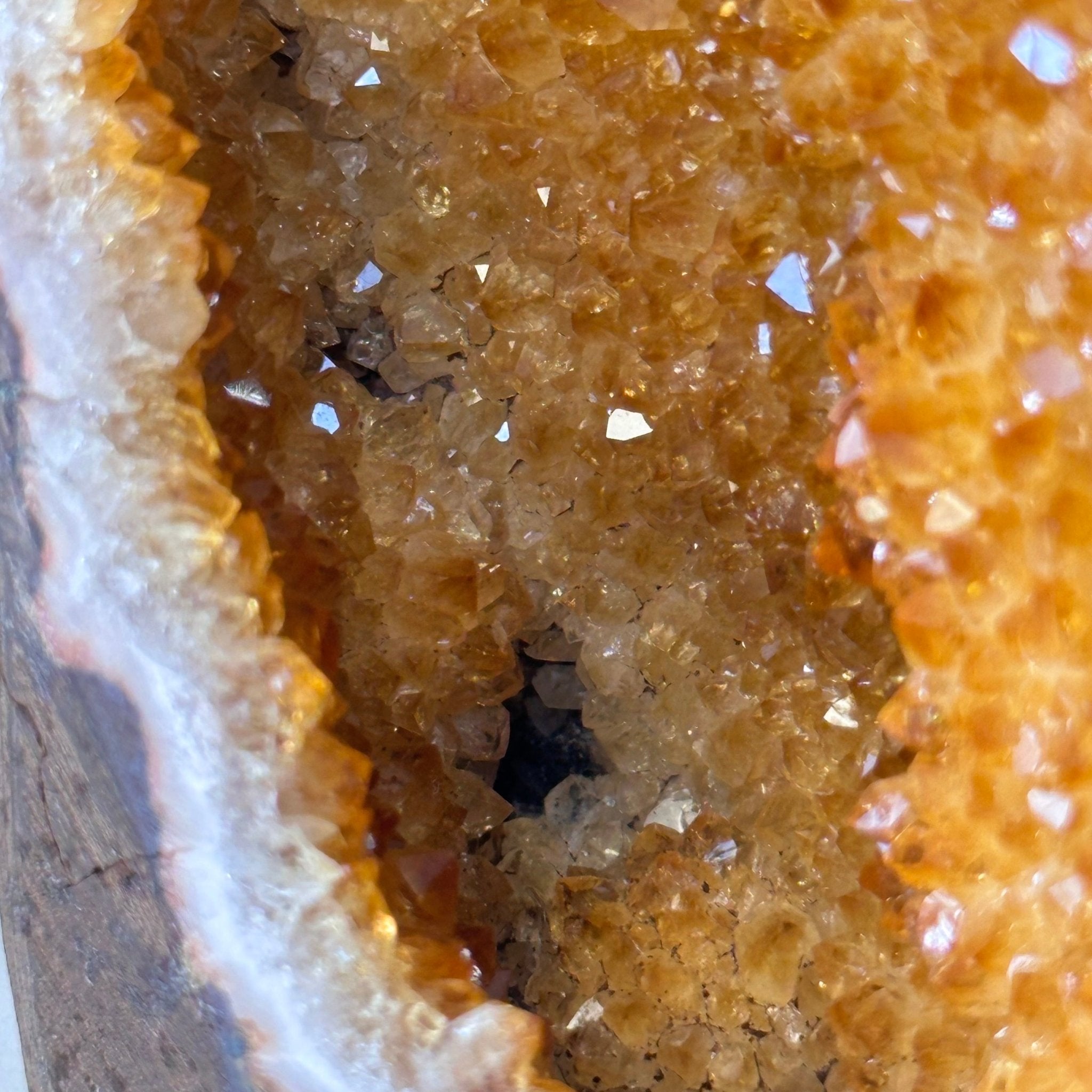 Extra Plus Quality Citrine Cluster w/ flat base, 4.2" Tall 5612 - 0201 - Brazil GemsBrazil GemsExtra Plus Quality Citrine Cluster w/ flat base, 4.2" Tall 5612 - 0201Small Clusters with Flat Bases5612 - 0201