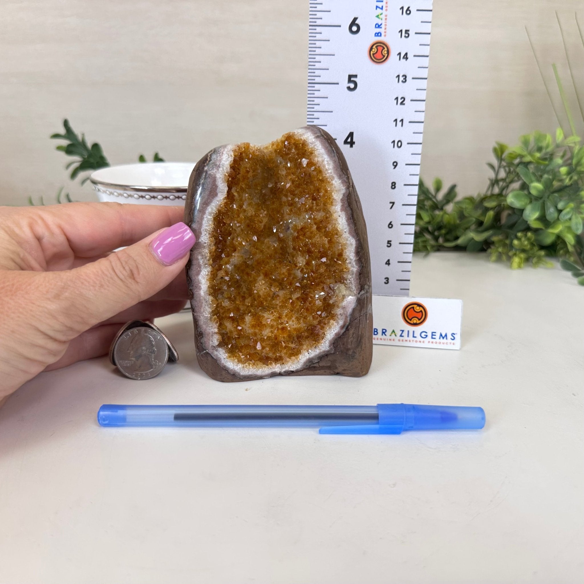 Extra Plus Quality Citrine Cluster w/ flat base, 4.4" Tall 5612 - 0213 - Brazil GemsBrazil GemsExtra Plus Quality Citrine Cluster w/ flat base, 4.4" Tall 5612 - 0213Small Clusters with Flat Bases5612 - 0213