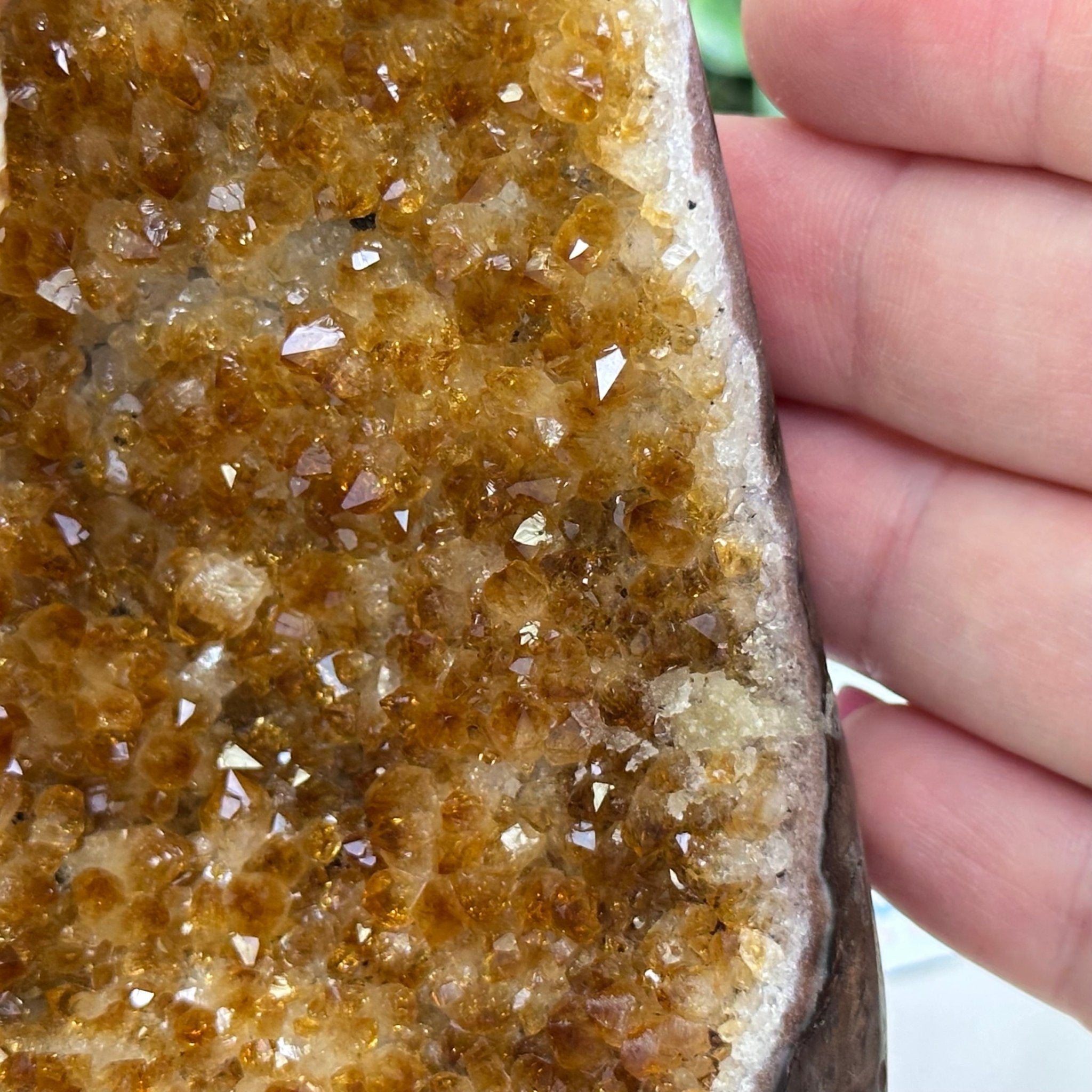Extra Plus Quality Citrine Cluster w/ flat base, 4.4" Tall 5612 - 0213 - Brazil GemsBrazil GemsExtra Plus Quality Citrine Cluster w/ flat base, 4.4" Tall 5612 - 0213Small Clusters with Flat Bases5612 - 0213