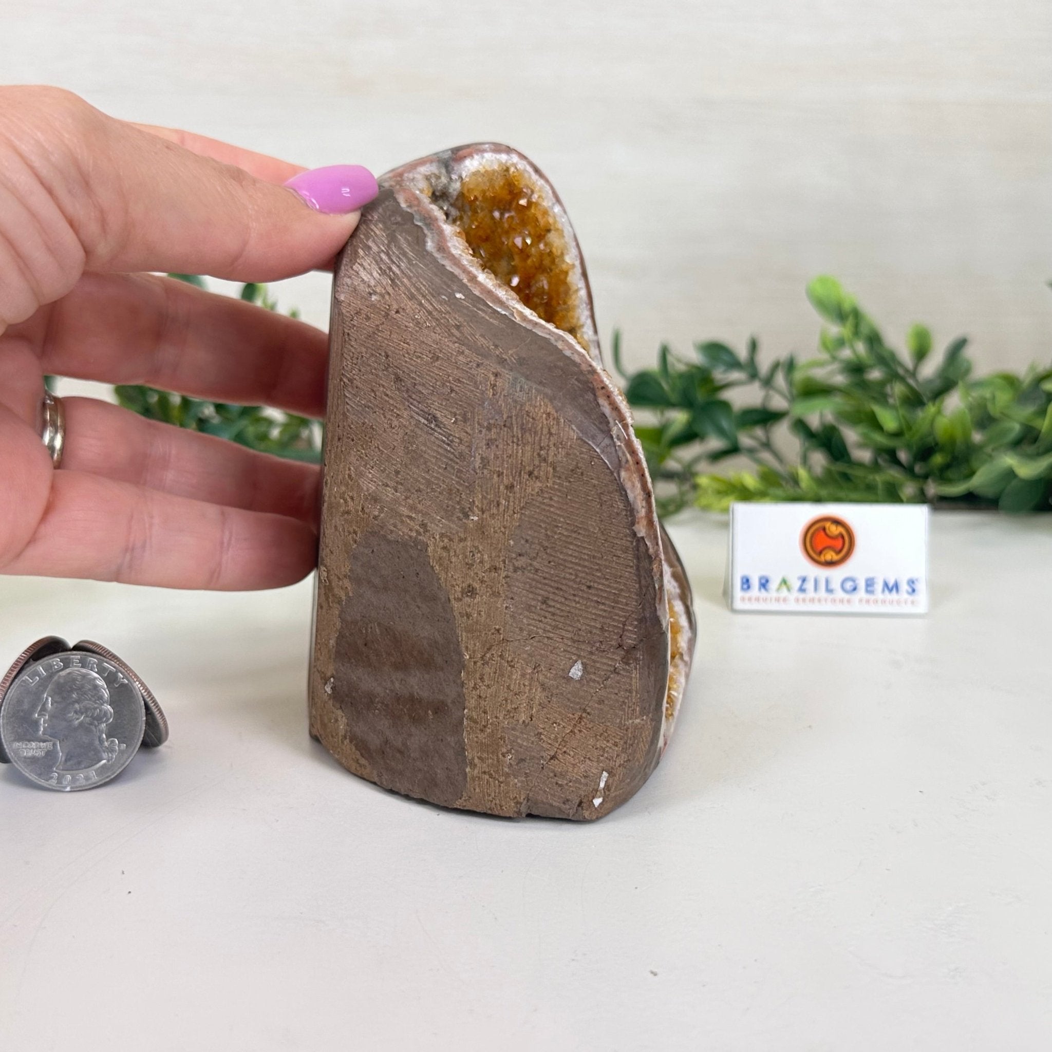 Extra Plus Quality Citrine Cluster w/ flat base, 4.4" Tall 5612 - 0232 - Brazil GemsBrazil GemsExtra Plus Quality Citrine Cluster w/ flat base, 4.4" Tall 5612 - 0232Small Clusters with Flat Bases5612 - 0232