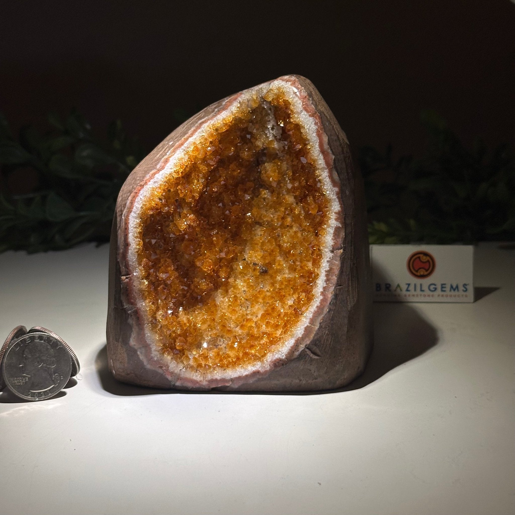 Extra Plus Quality Citrine Cluster w/ flat base, 4.4" Tall 5612 - 0232 - Brazil GemsBrazil GemsExtra Plus Quality Citrine Cluster w/ flat base, 4.4" Tall 5612 - 0232Small Clusters with Flat Bases5612 - 0232
