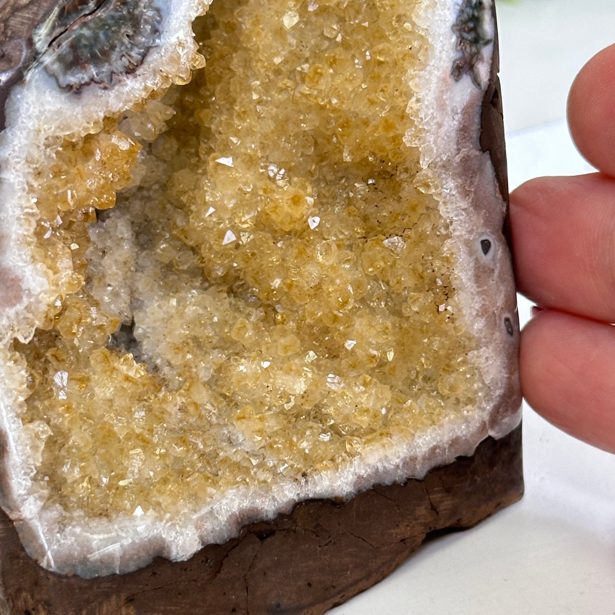 Extra Plus Quality Citrine Cluster w/ flat base, 4.5" Tall 5612 - 0221 - Brazil GemsBrazil GemsExtra Plus Quality Citrine Cluster w/ flat base, 4.5" Tall 5612 - 0221Small Clusters with Flat Bases5612 - 0221