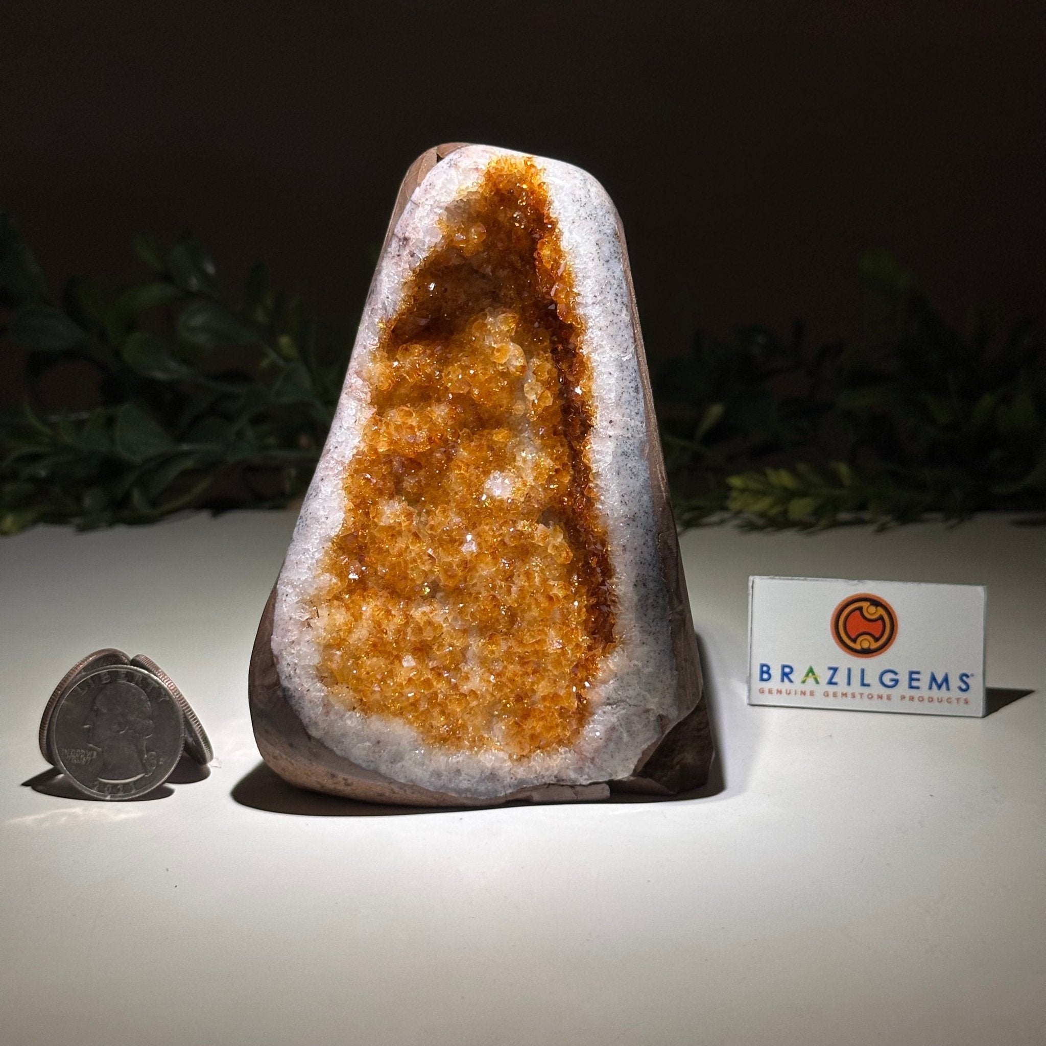Extra Plus Quality Citrine Cluster w/ flat base, 4.5" Tall 5612 - 0228 - Brazil GemsBrazil GemsExtra Plus Quality Citrine Cluster w/ flat base, 4.5" Tall 5612 - 0228Small Clusters with Flat Bases5612 - 0228