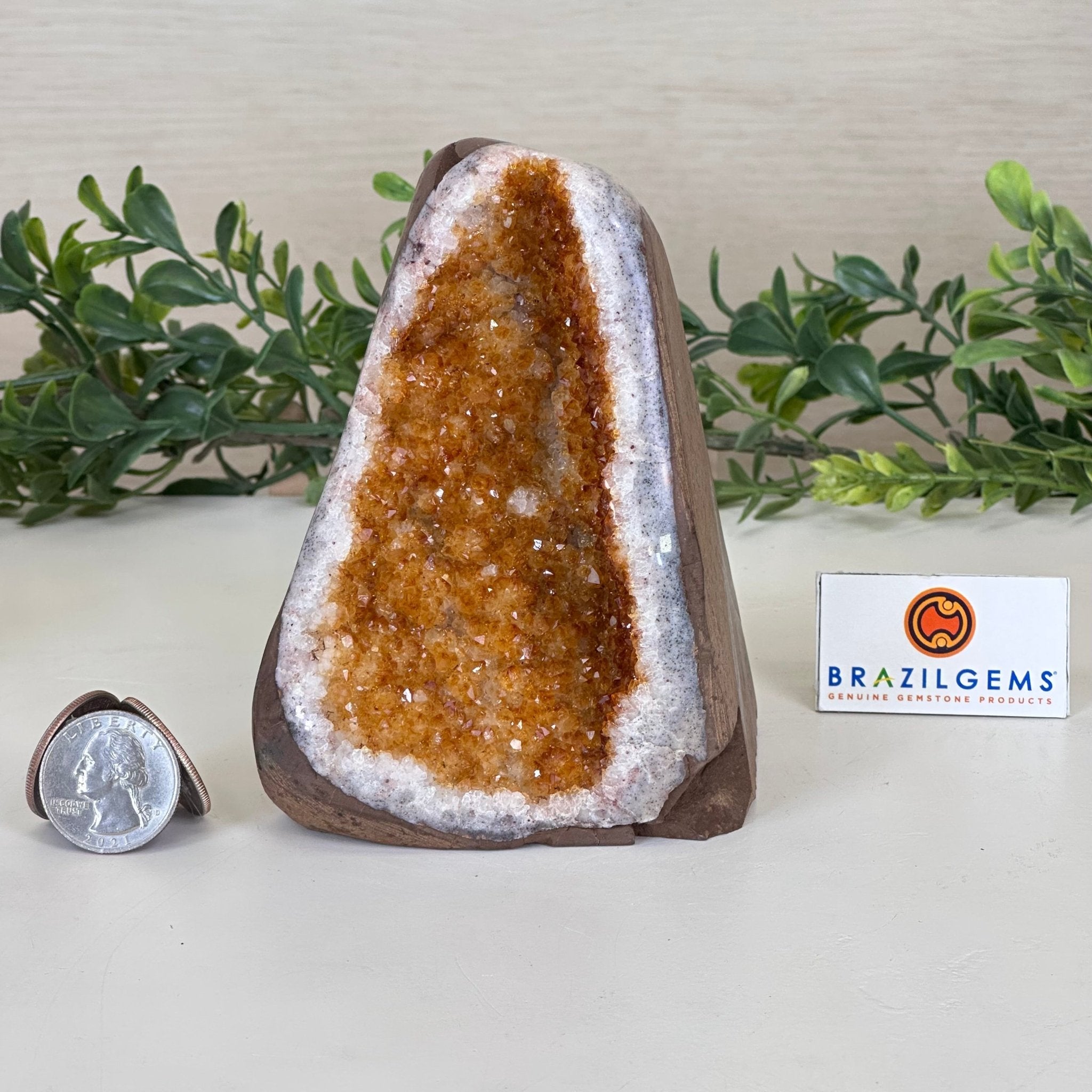 Extra Plus Quality Citrine Cluster w/ flat base, 4.5" Tall 5612 - 0228 - Brazil GemsBrazil GemsExtra Plus Quality Citrine Cluster w/ flat base, 4.5" Tall 5612 - 0228Small Clusters with Flat Bases5612 - 0228