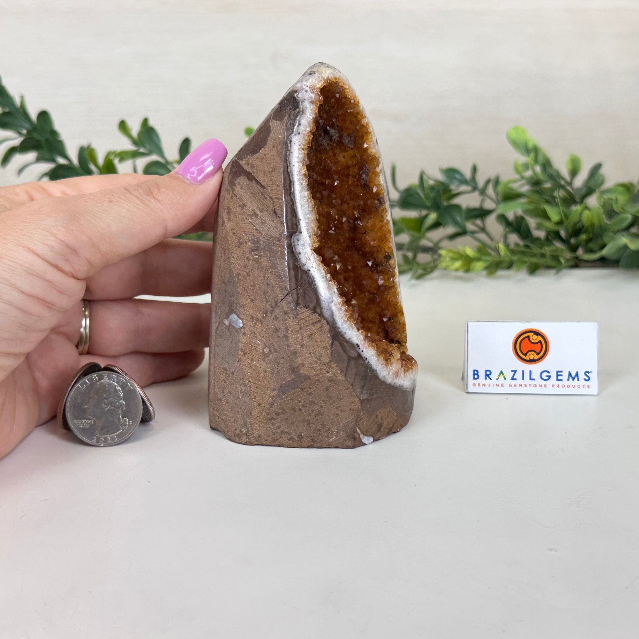 Extra Plus Quality Citrine Cluster w/ flat base, 4.7" Tall 5612 - 0224 - Brazil GemsBrazil GemsExtra Plus Quality Citrine Cluster w/ flat base, 4.7" Tall 5612 - 0224Small Clusters with Flat Bases5612 - 0224