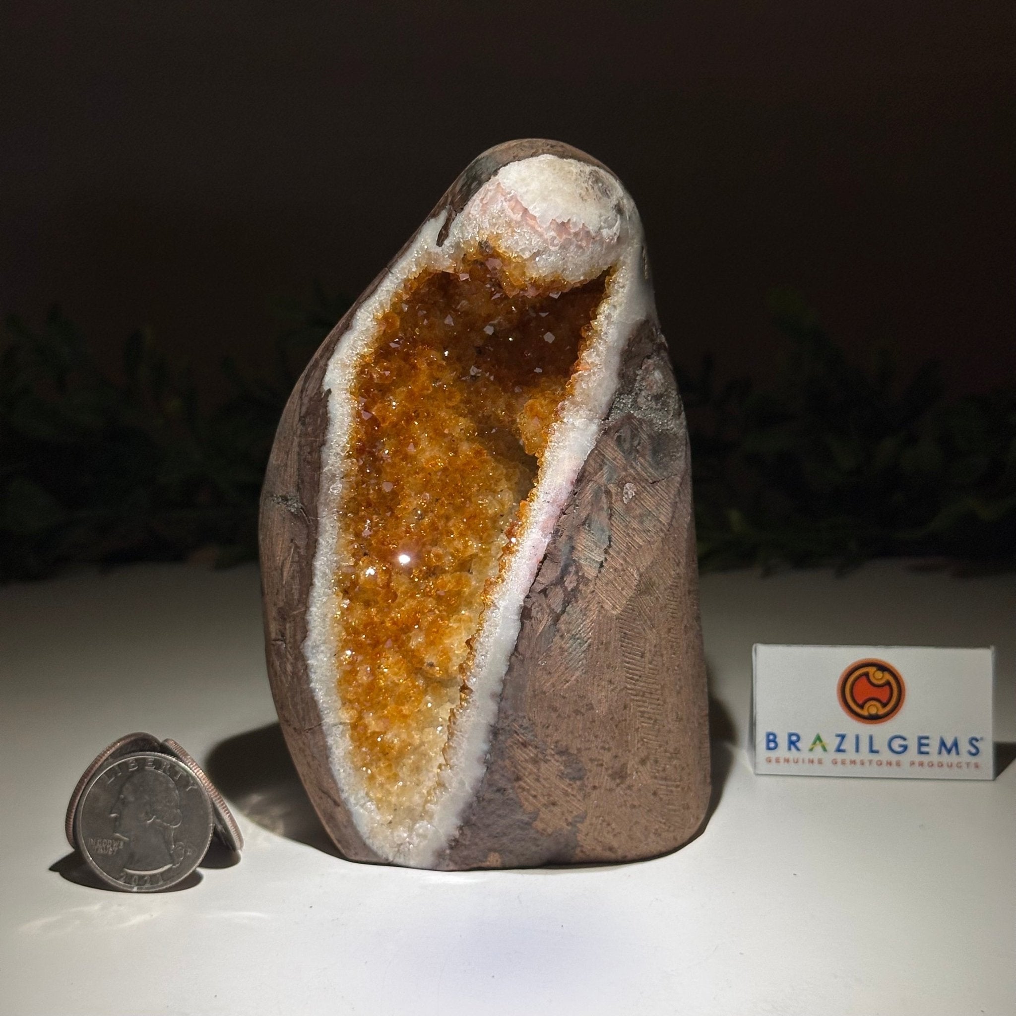 Extra Plus Quality Citrine Cluster w/ flat base, 5" Tall 5612 - 0204 - Brazil GemsBrazil GemsExtra Plus Quality Citrine Cluster w/ flat base, 5" Tall 5612 - 0204Small Clusters with Flat Bases5612 - 0204