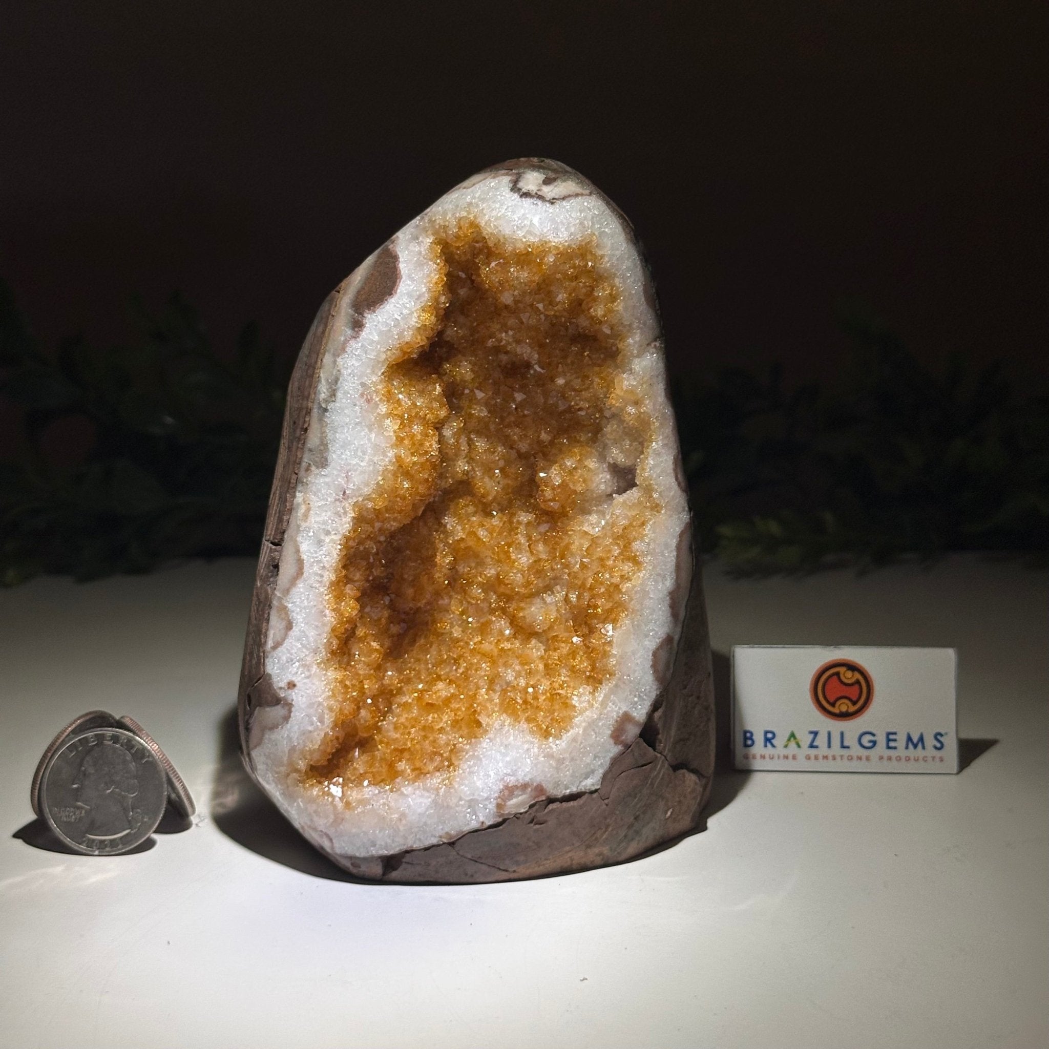 Extra Plus Quality Citrine Cluster w/ flat base, 5.1" Tall 5612 - 0237 - Brazil GemsBrazil GemsExtra Plus Quality Citrine Cluster w/ flat base, 5.1" Tall 5612 - 0237Small Clusters with Flat Bases5612 - 0237