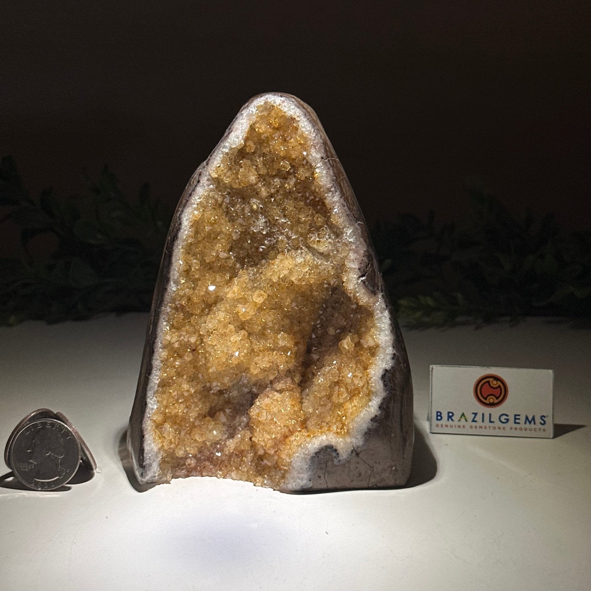 Extra Plus Quality Citrine Cluster w/ flat base, 5.2" Tall 5612 - 0239 - Brazil GemsBrazil GemsExtra Plus Quality Citrine Cluster w/ flat base, 5.2" Tall 5612 - 0239Small Clusters with Flat Bases5612 - 0239