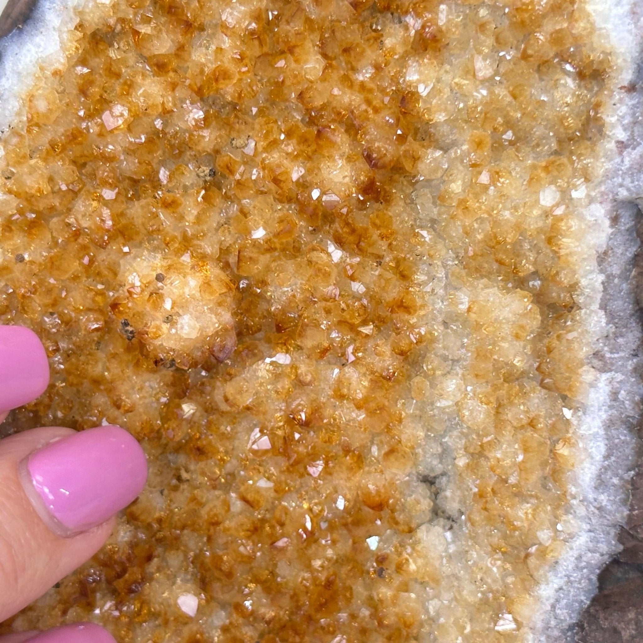 Extra Plus Quality Citrine Cluster w/ flat base, 5.5" Tall 5612 - 0233 - Brazil GemsBrazil GemsExtra Plus Quality Citrine Cluster w/ flat base, 5.5" Tall 5612 - 0233Small Clusters with Flat Bases5612 - 0233