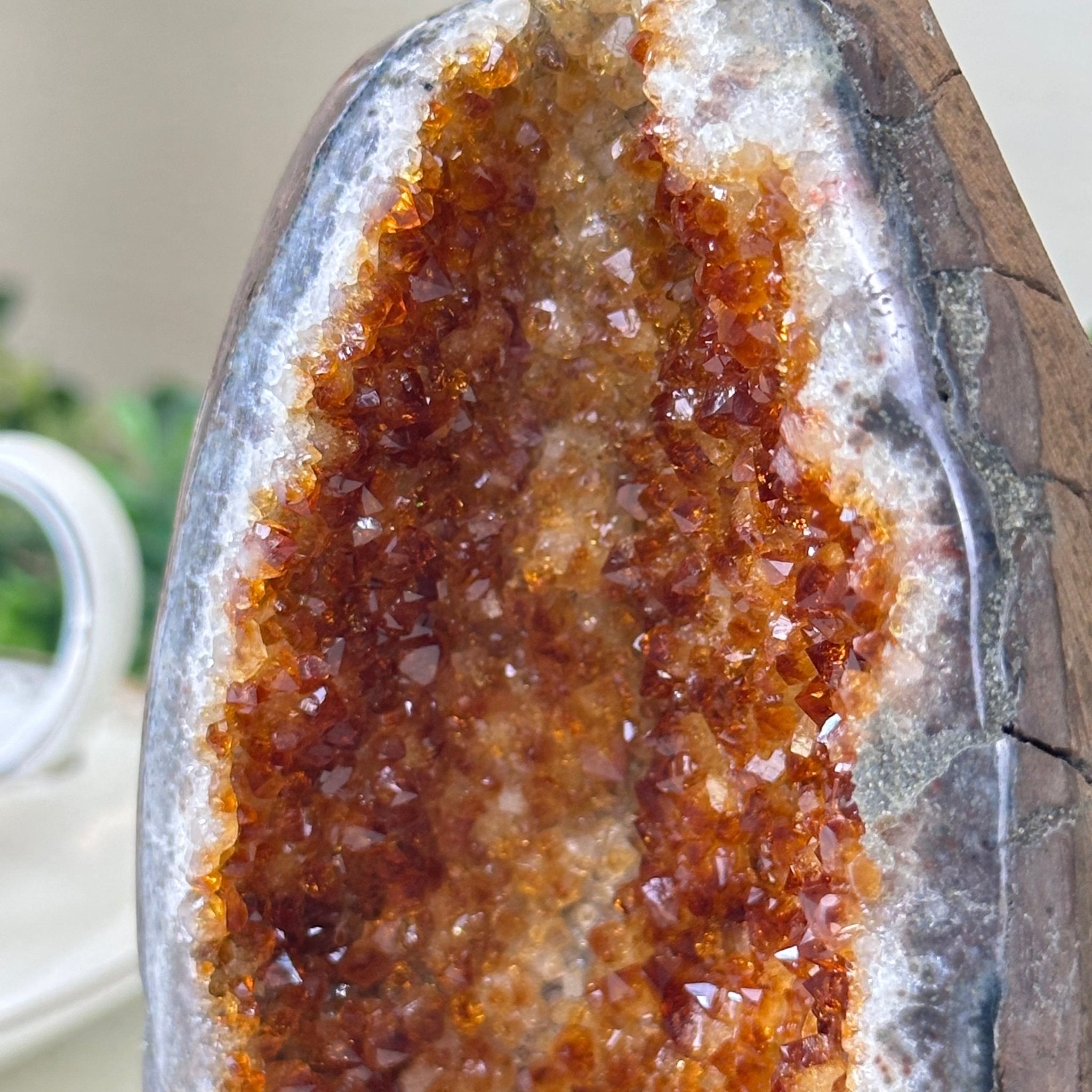 Extra Plus Quality Citrine Cluster w/ flat base, 5.6" Tall 5612 - 0238 - Brazil GemsBrazil GemsExtra Plus Quality Citrine Cluster w/ flat base, 5.6" Tall 5612 - 0238Small Clusters with Flat Bases5612 - 0238