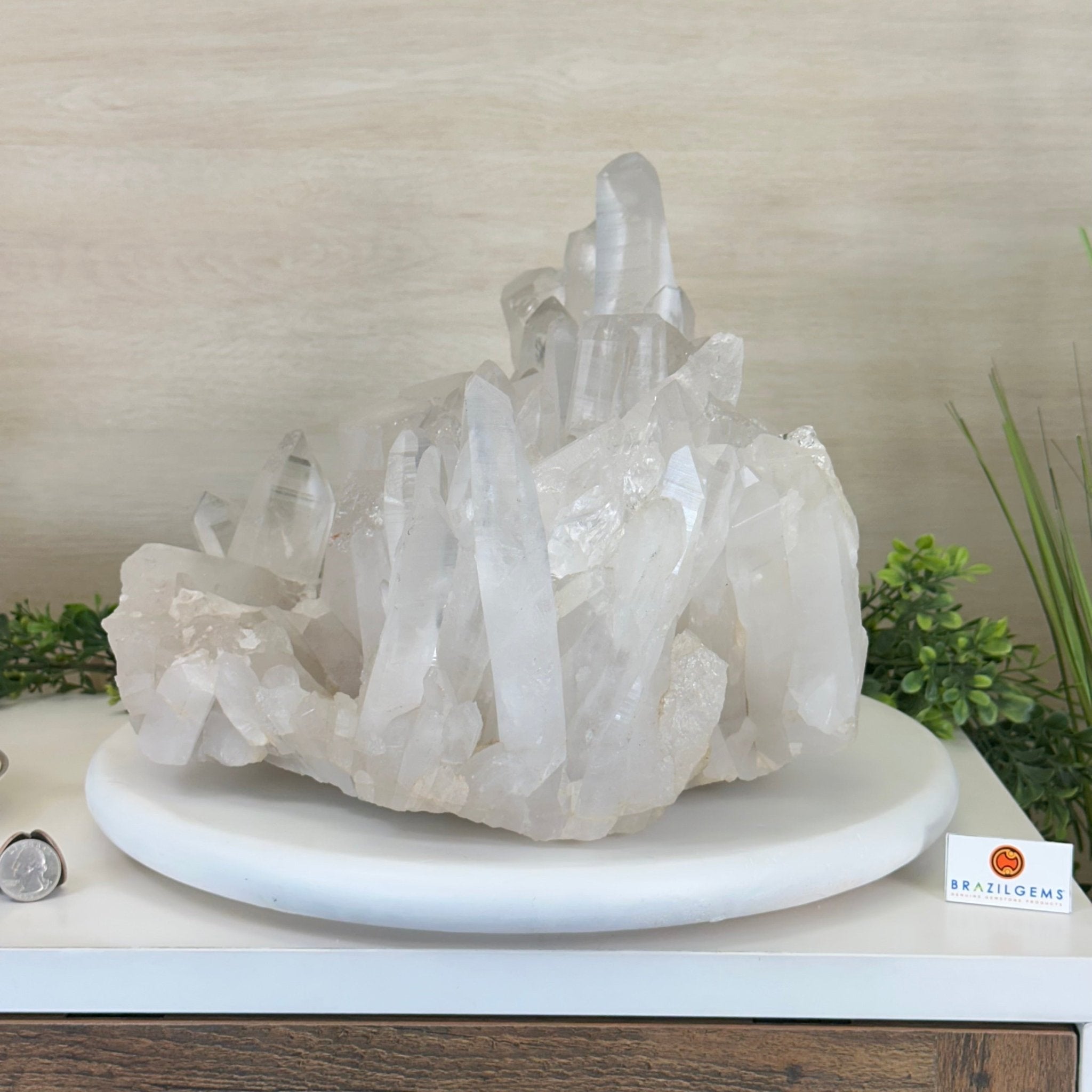Extra Plus Quality Clear Quartz Cluster 39.2 lbs & 17.3" Long 5494 - 0011 - Brazil GemsBrazil GemsExtra Plus Quality Clear Quartz Cluster 39.2 lbs & 17.3" Long 5494 - 0011Clusters With Natural Bases5494 - 0011