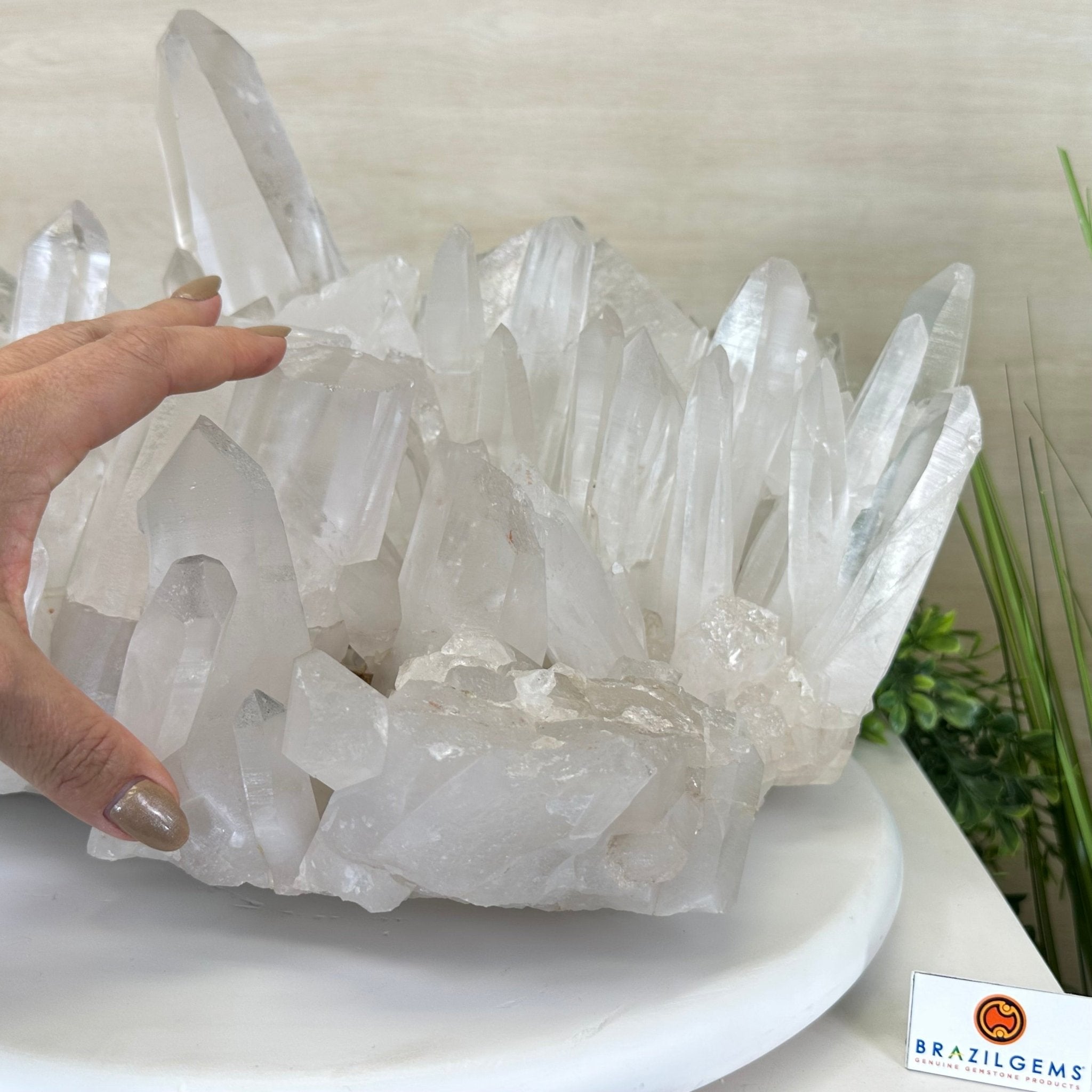 Extra Plus Quality Clear Quartz Cluster 39.2 lbs & 17.3" Long 5494 - 0011 - Brazil GemsBrazil GemsExtra Plus Quality Clear Quartz Cluster 39.2 lbs & 17.3" Long 5494 - 0011Clusters With Natural Bases5494 - 0011