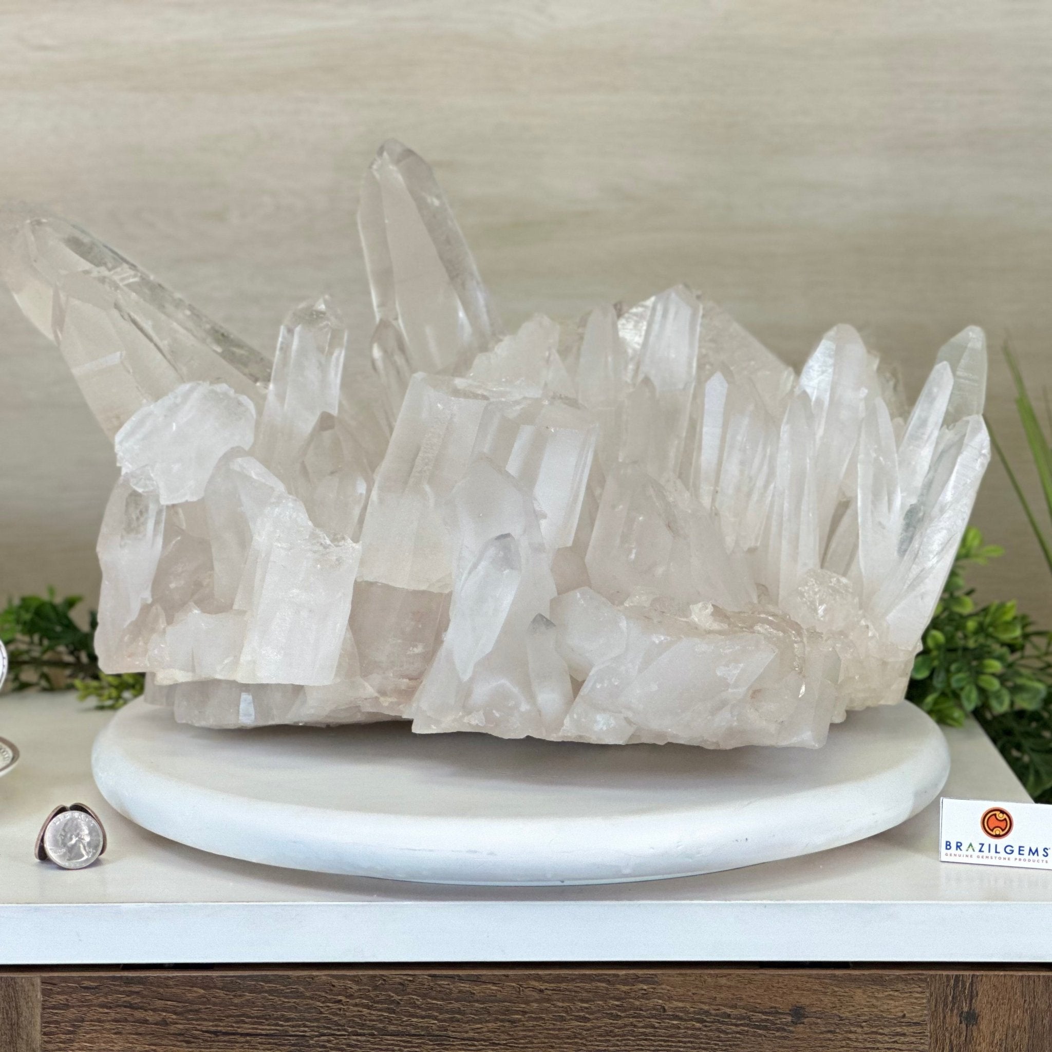 Extra Plus Quality Clear Quartz Cluster 39.2 lbs & 17.3" Long 5494 - 0011 - Brazil GemsBrazil GemsExtra Plus Quality Clear Quartz Cluster 39.2 lbs & 17.3" Long 5494 - 0011Clusters With Natural Bases5494 - 0011