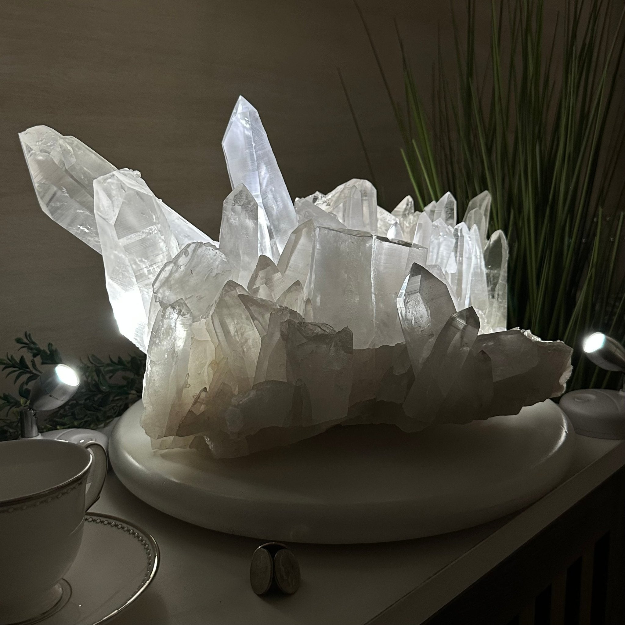 Extra Plus Quality Clear Quartz Cluster 39.2 lbs & 17.3" Long 5494 - 0011 - Brazil GemsBrazil GemsExtra Plus Quality Clear Quartz Cluster 39.2 lbs & 17.3" Long 5494 - 0011Clusters With Natural Bases5494 - 0011