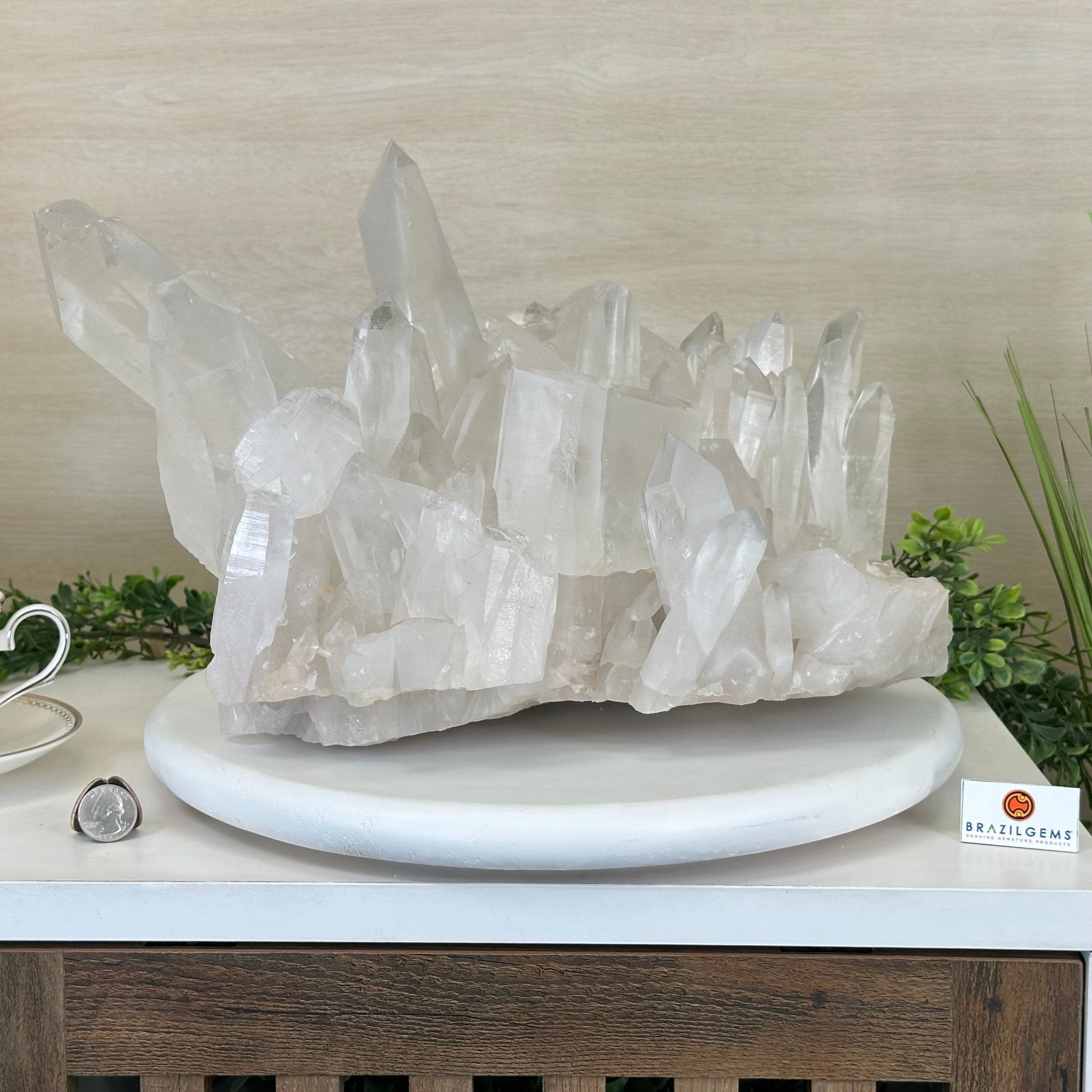 Extra Plus Quality Clear Quartz Cluster 39.2 lbs & 17.3" Long 5494 - 0011 - Brazil GemsBrazil GemsExtra Plus Quality Clear Quartz Cluster 39.2 lbs & 17.3" Long 5494 - 0011Clusters With Natural Bases5494 - 0011