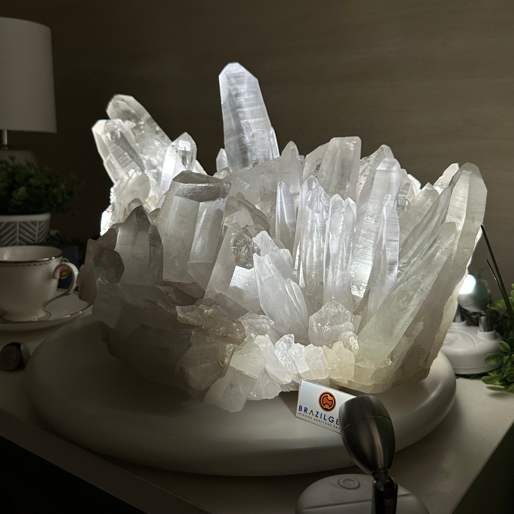 Extra Plus Quality Clear Quartz Cluster 39.2 lbs & 17.3" Long 5494 - 0011 - Brazil GemsBrazil GemsExtra Plus Quality Clear Quartz Cluster 39.2 lbs & 17.3" Long 5494 - 0011Clusters With Natural Bases5494 - 0011