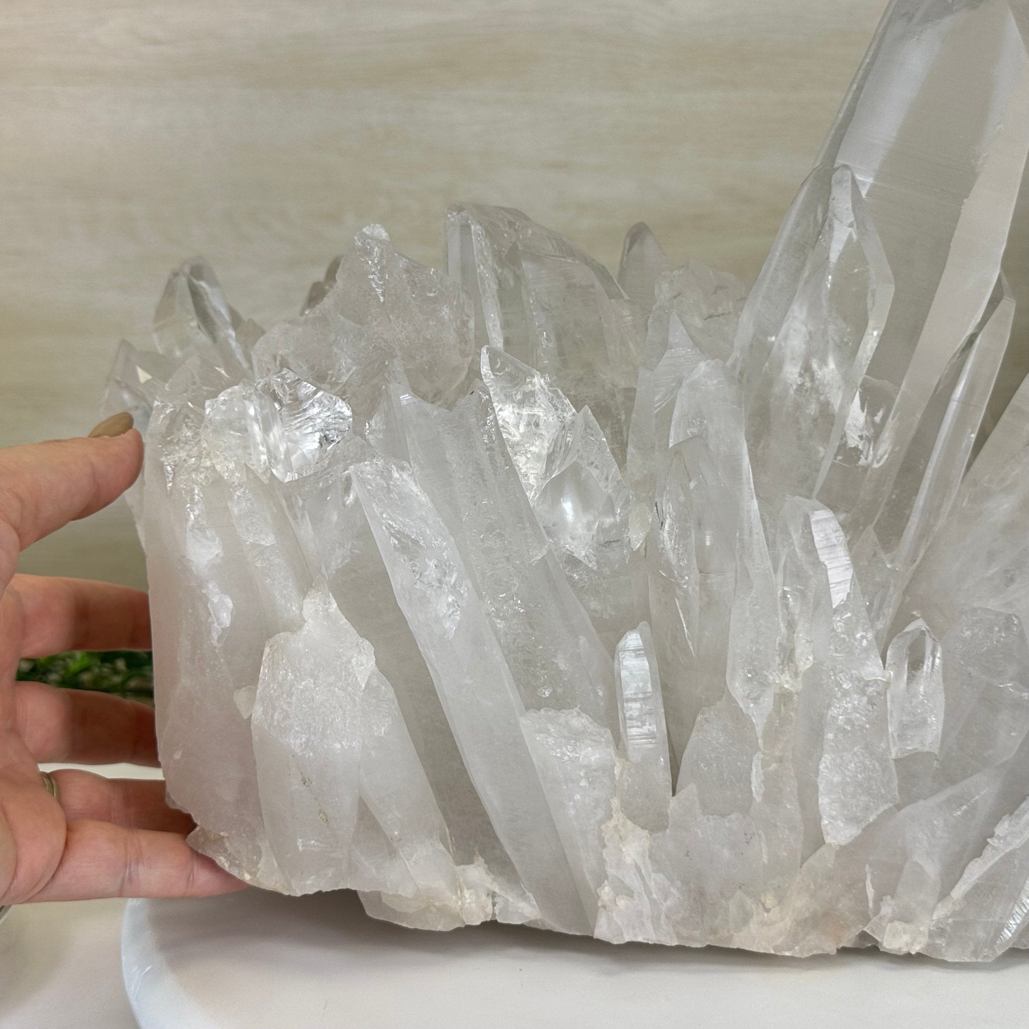 Extra Plus Quality Clear Quartz Cluster 39.2 lbs & 17.3" Long 5494 - 0011 - Brazil GemsBrazil GemsExtra Plus Quality Clear Quartz Cluster 39.2 lbs & 17.3" Long 5494 - 0011Clusters With Natural Bases5494 - 0011