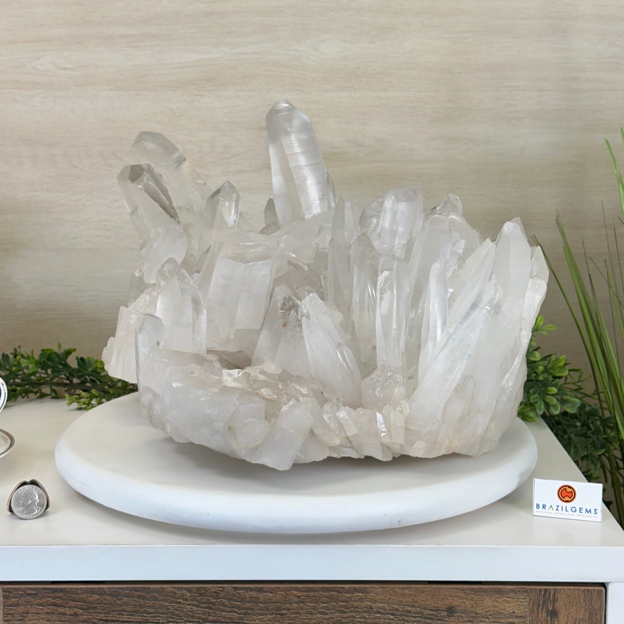 Extra Plus Quality Clear Quartz Cluster 39.2 lbs & 17.3" Long 5494 - 0011 - Brazil GemsBrazil GemsExtra Plus Quality Clear Quartz Cluster 39.2 lbs & 17.3" Long 5494 - 0011Clusters With Natural Bases5494 - 0011