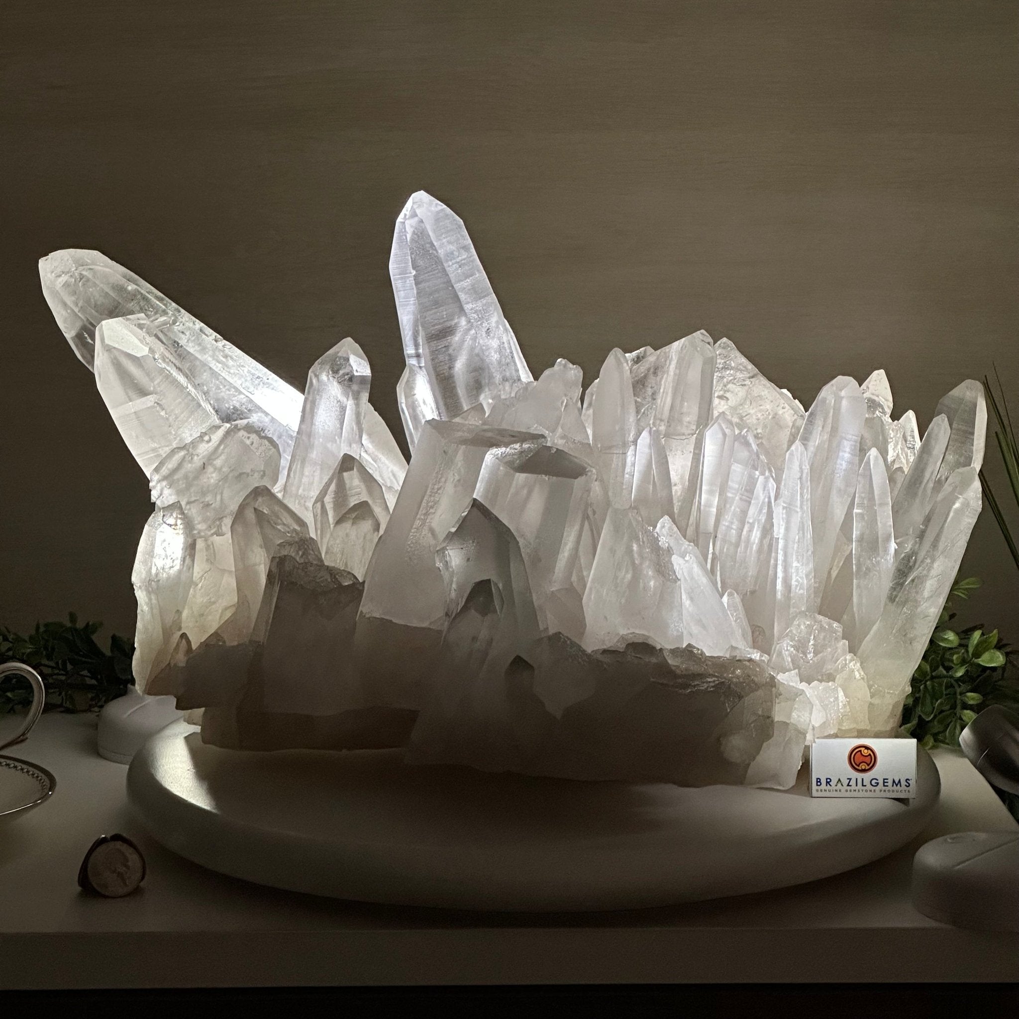 Extra Plus Quality Clear Quartz Cluster 39.2 lbs & 17.3" Long 5494 - 0011 - Brazil GemsBrazil GemsExtra Plus Quality Clear Quartz Cluster 39.2 lbs & 17.3" Long 5494 - 0011Clusters With Natural Bases5494 - 0011