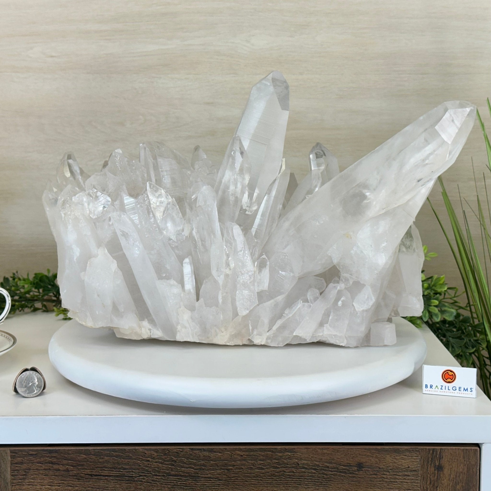 Extra Plus Quality Clear Quartz Cluster 39.2 lbs & 17.3" Long 5494 - 0011 - Brazil GemsBrazil GemsExtra Plus Quality Clear Quartz Cluster 39.2 lbs & 17.3" Long 5494 - 0011Clusters With Natural Bases5494 - 0011