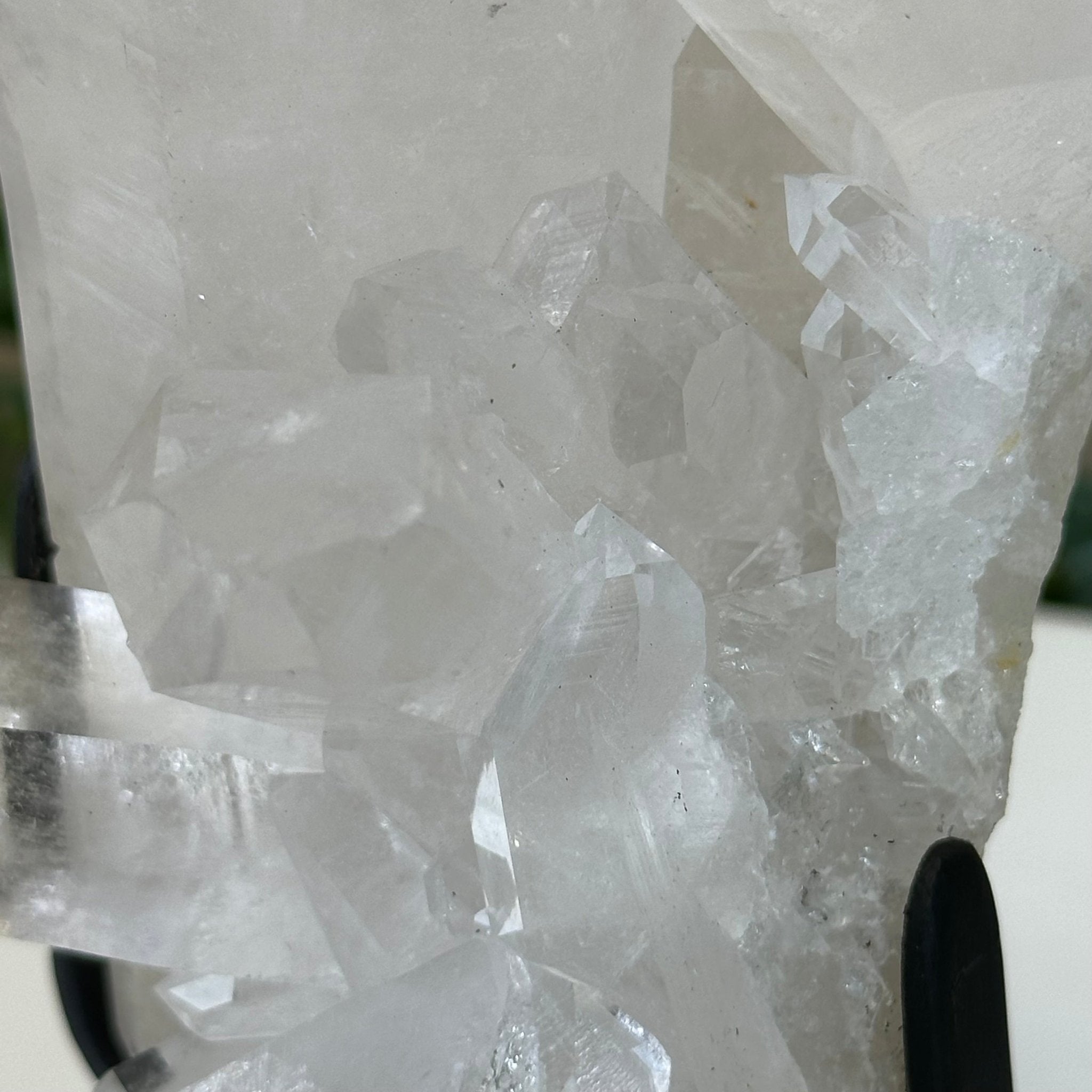 Extra Plus Quality Clear Quartz Point on a Metal Stand, 2.6 lbs & 8.8" Tall 3121CQ - 012 - Brazil GemsBrazil GemsExtra Plus Quality Clear Quartz Point on a Metal Stand, 2.6 lbs & 8.8" Tall 3121CQ - 012Crystal Points3121CQ - 012