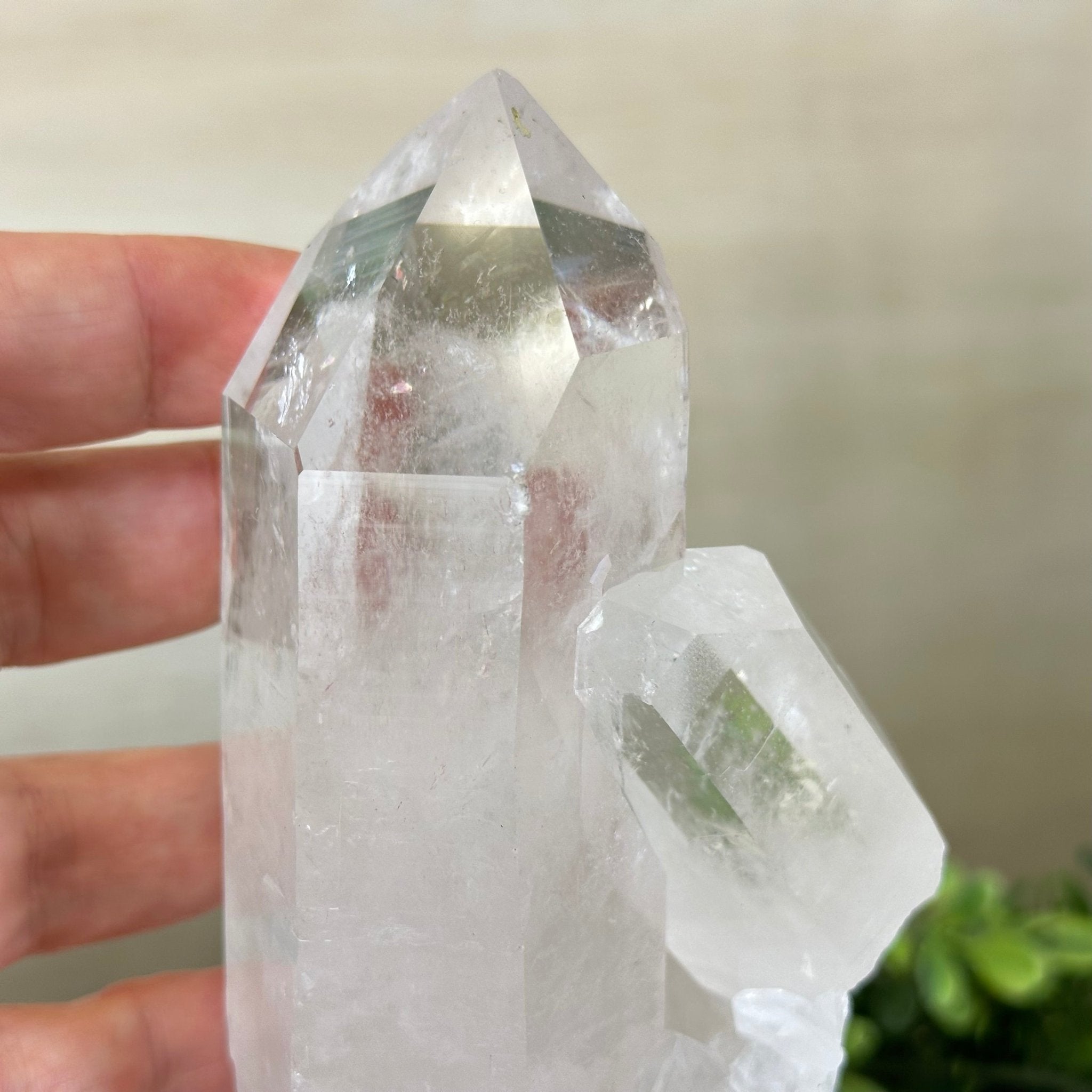 Extra Plus Quality Clear Quartz Point on a Metal Stand, 2.6 lbs & 8.8" Tall 3121CQ - 012 - Brazil GemsBrazil GemsExtra Plus Quality Clear Quartz Point on a Metal Stand, 2.6 lbs & 8.8" Tall 3121CQ - 012Crystal Points3121CQ - 012
