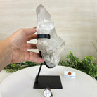 Extra Plus Quality Clear Quartz Point on a Metal Stand, 5.6 lbs & 11.2" Tall 3121CQ - 013 - Brazil GemsBrazil GemsExtra Plus Quality Clear Quartz Point on a Metal Stand, 5.6 lbs & 11.2" Tall 3121CQ - 013Crystal Points3121CQ - 013