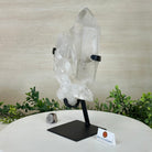 Extra Plus Quality Clear Quartz Point on a Metal Stand, 5.6 lbs & 11.2" Tall 3121CQ - 013 - Brazil GemsBrazil GemsExtra Plus Quality Clear Quartz Point on a Metal Stand, 5.6 lbs & 11.2" Tall 3121CQ - 013Crystal Points3121CQ - 013