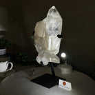 Extra Plus Quality Clear Quartz Point on a Metal Stand, 5.6 lbs & 11.2" Tall 3121CQ - 013 - Brazil GemsBrazil GemsExtra Plus Quality Clear Quartz Point on a Metal Stand, 5.6 lbs & 11.2" Tall 3121CQ - 013Crystal Points3121CQ - 013
