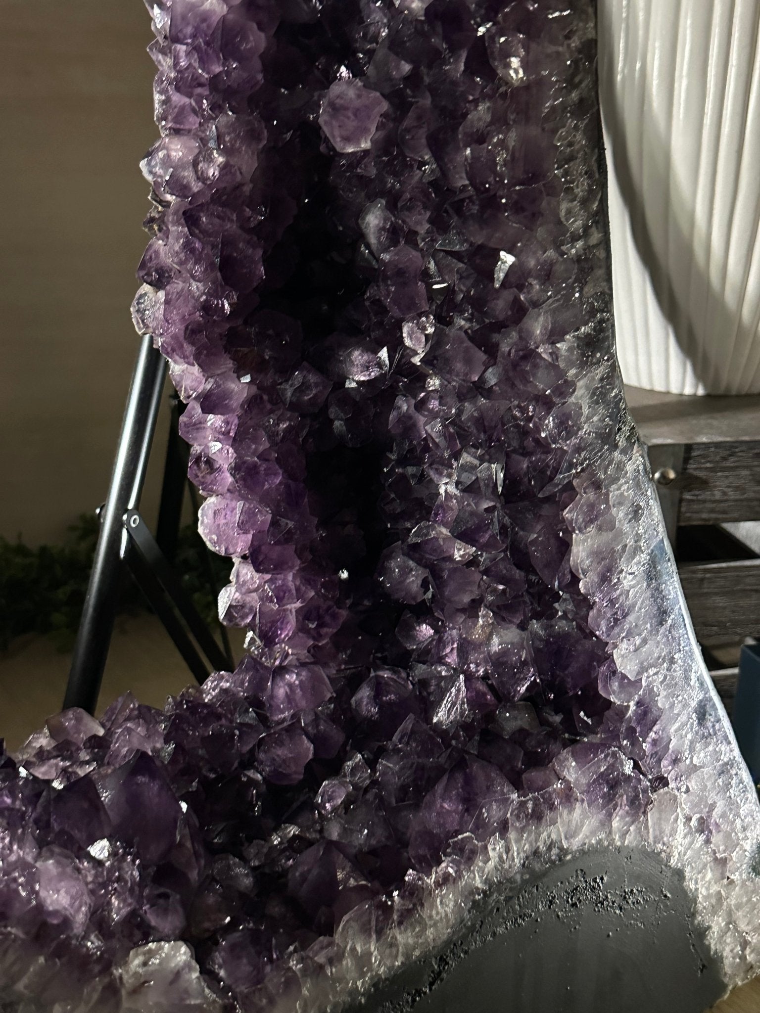 Extra Plus Quality Open 2 - Sided Amethyst Cathedral 149.9 lbs & 37" Tall #5605 - 0225 - Brazil GemsBrazil GemsExtra Plus Quality Open 2 - Sided Amethyst Cathedral 149.9 lbs & 37" Tall #5605 - 0225Open 2 - Sided Cathedrals5605 - 0225