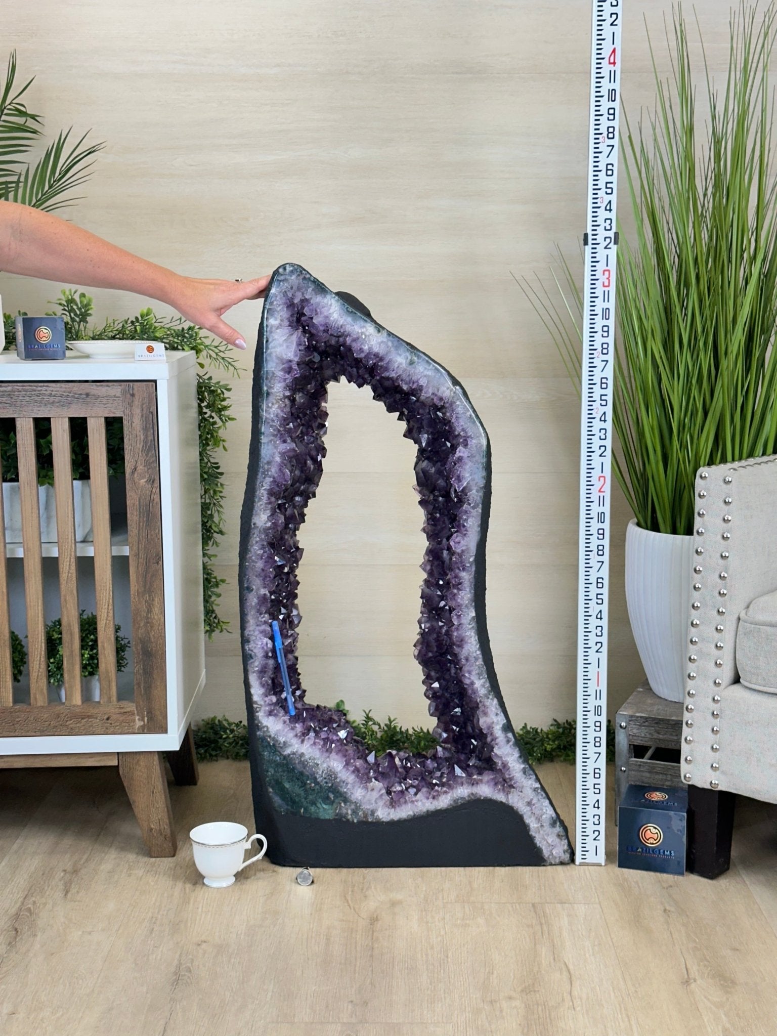 Extra Plus Quality Open 2 - Sided Amethyst Cathedral 149.9 lbs & 37" Tall #5605 - 0225 - Brazil GemsBrazil GemsExtra Plus Quality Open 2 - Sided Amethyst Cathedral 149.9 lbs & 37" Tall #5605 - 0225Open 2 - Sided Cathedrals5605 - 0225