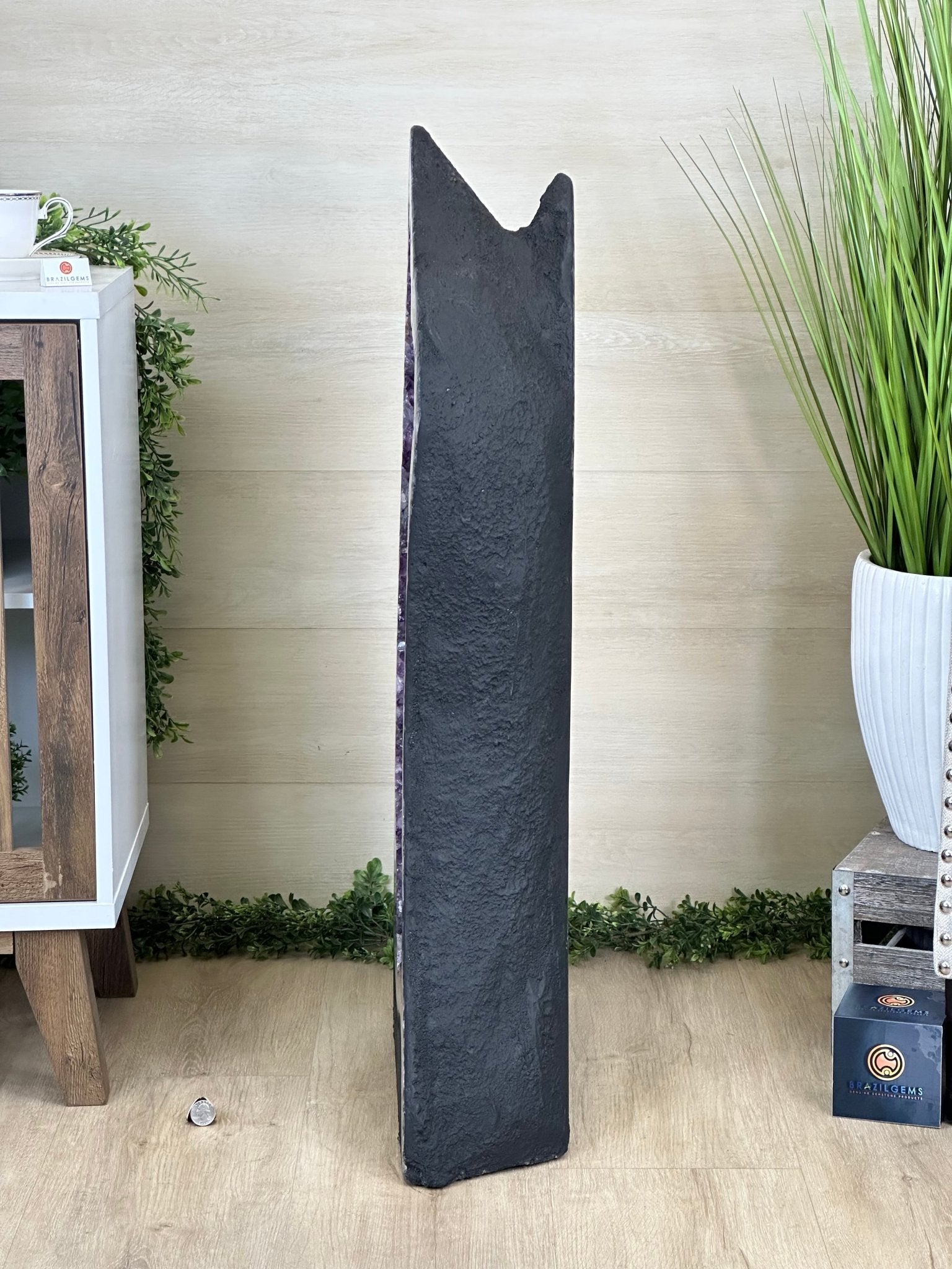 Extra Plus Quality Open 2 - Sided Amethyst Cathedral 149.9 lbs & 37" Tall #5605 - 0225 - Brazil GemsBrazil GemsExtra Plus Quality Open 2 - Sided Amethyst Cathedral 149.9 lbs & 37" Tall #5605 - 0225Open 2 - Sided Cathedrals5605 - 0225