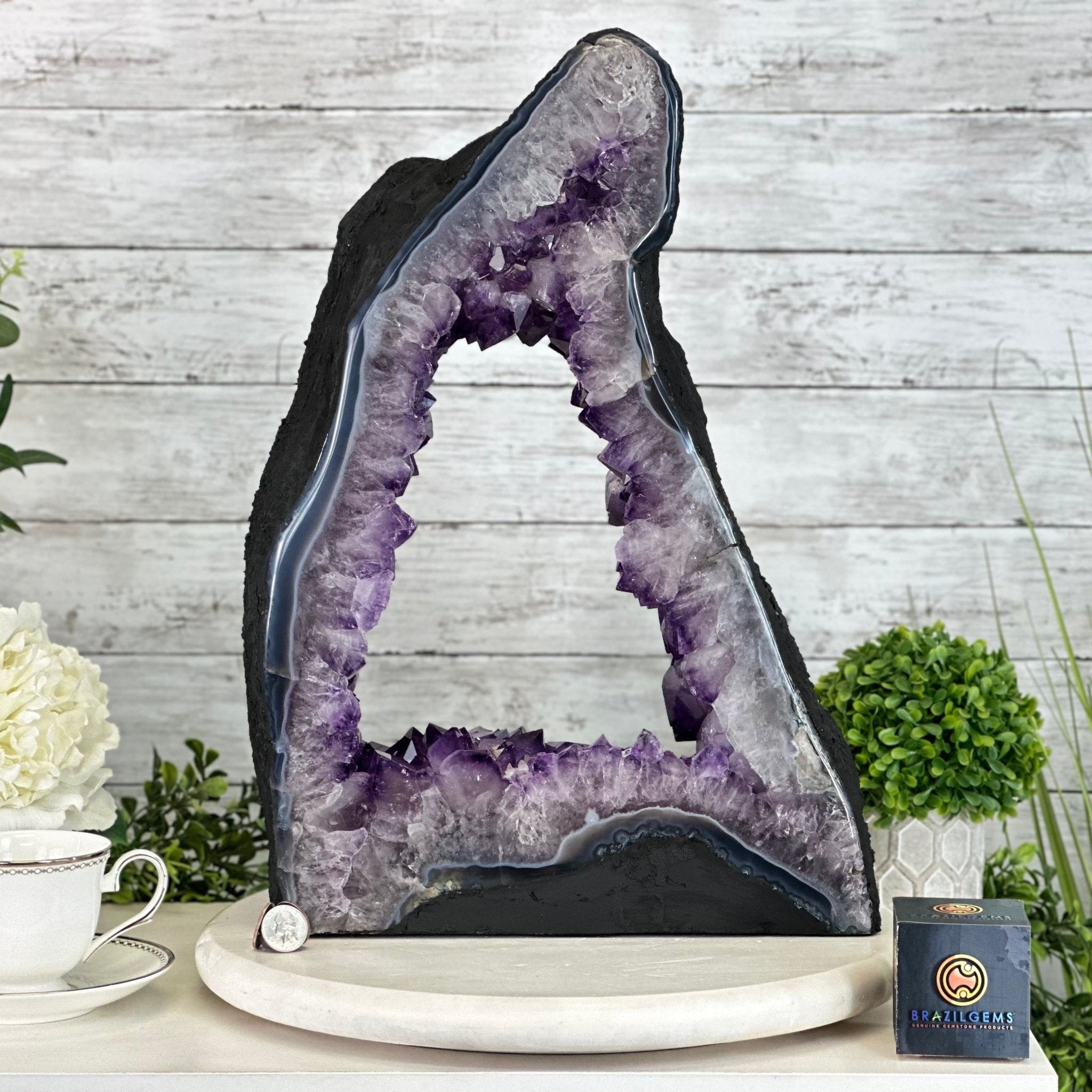 Extra Plus Quality Open 2 - Sided Amethyst Cathedral 27.1 lbs & 18.5" Tall #5605 - 0153 - Brazil GemsBrazil GemsExtra Plus Quality Open 2 - Sided Amethyst Cathedral 27.1 lbs & 18.5" Tall #5605 - 0153Open 2 - Sided Cathedrals5605 - 0153