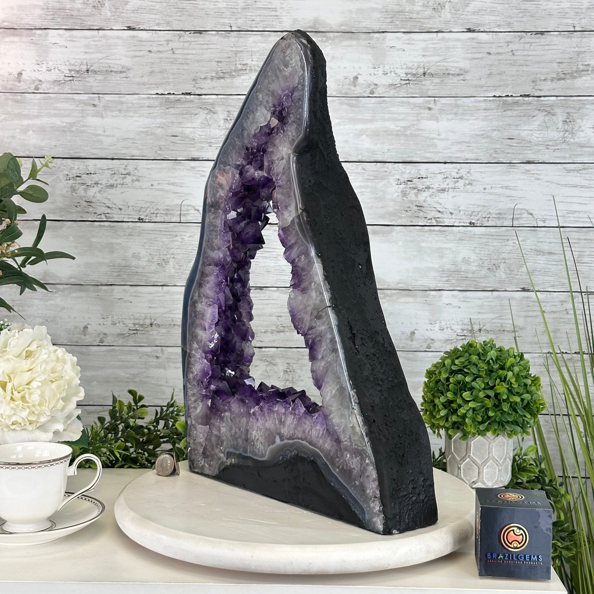 Extra Plus Quality Open 2 - Sided Amethyst Cathedral 27.1 lbs & 18.5" Tall #5605 - 0153 - Brazil GemsBrazil GemsExtra Plus Quality Open 2 - Sided Amethyst Cathedral 27.1 lbs & 18.5" Tall #5605 - 0153Open 2 - Sided Cathedrals5605 - 0153