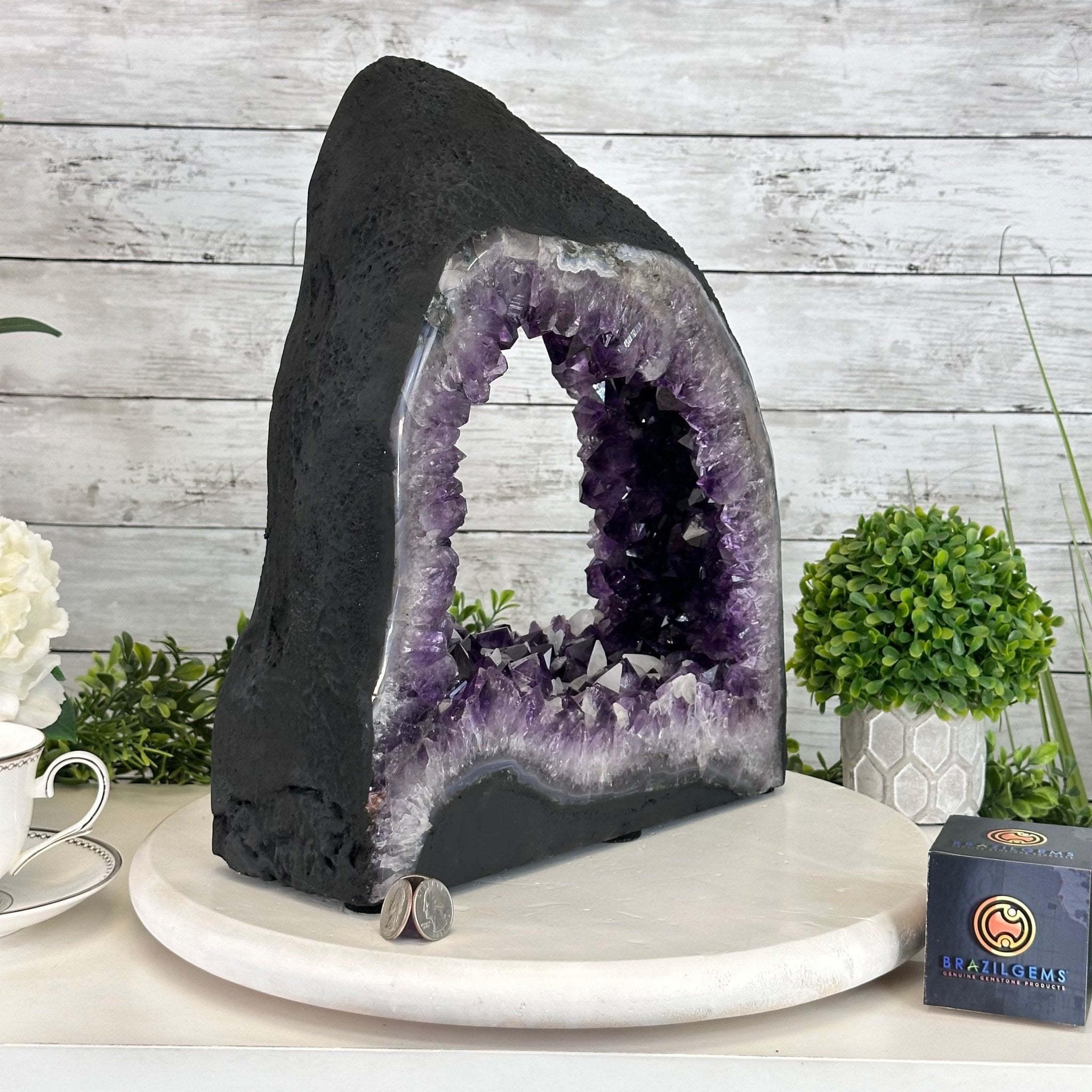 Extra Plus Quality Open 2 - Sided Amethyst Cathedral, 31 lbs & 14" Tall #5605 - 0144 - Brazil GemsBrazil GemsExtra Plus Quality Open 2 - Sided Amethyst Cathedral, 31 lbs & 14" Tall #5605 - 0144Open 2 - Sided Cathedrals5605 - 0144