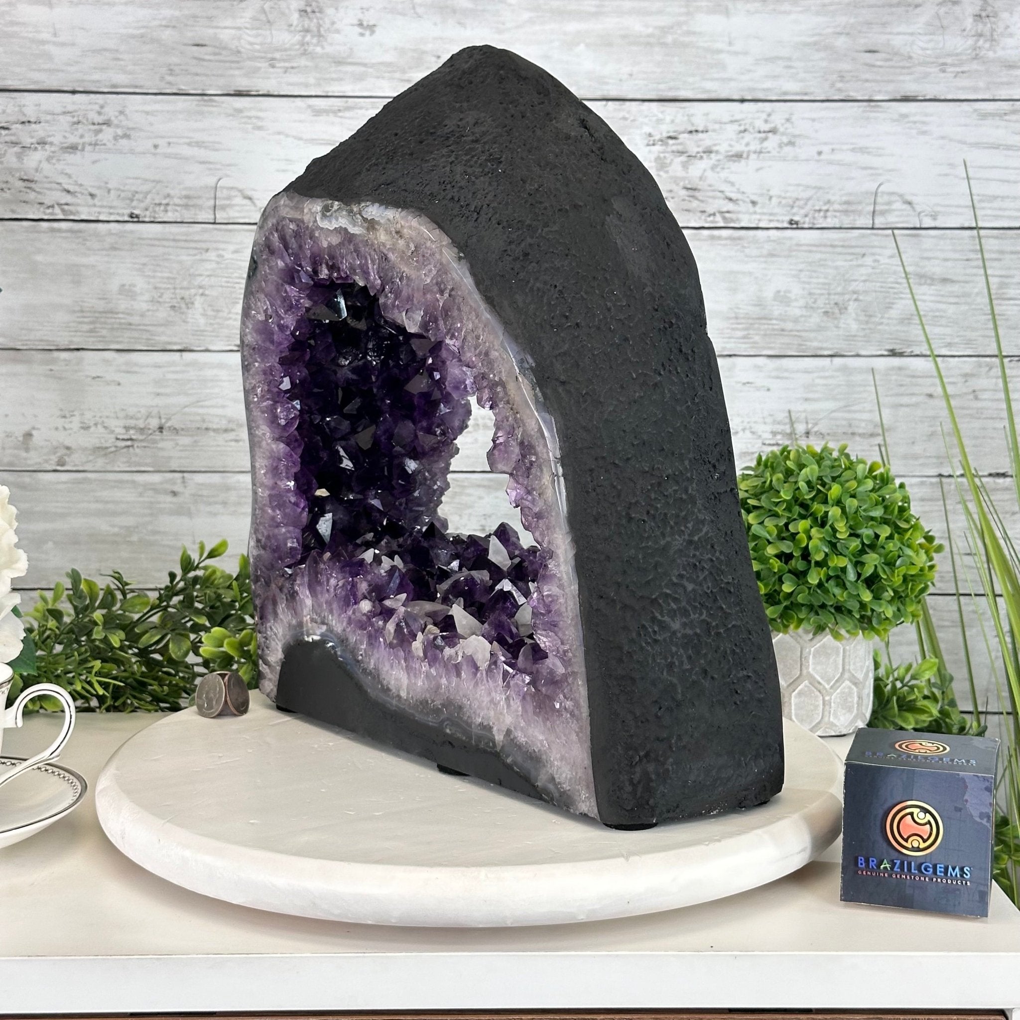 Extra Plus Quality Open 2 - Sided Amethyst Cathedral, 31 lbs & 14" Tall #5605 - 0144 - Brazil GemsBrazil GemsExtra Plus Quality Open 2 - Sided Amethyst Cathedral, 31 lbs & 14" Tall #5605 - 0144Open 2 - Sided Cathedrals5605 - 0144