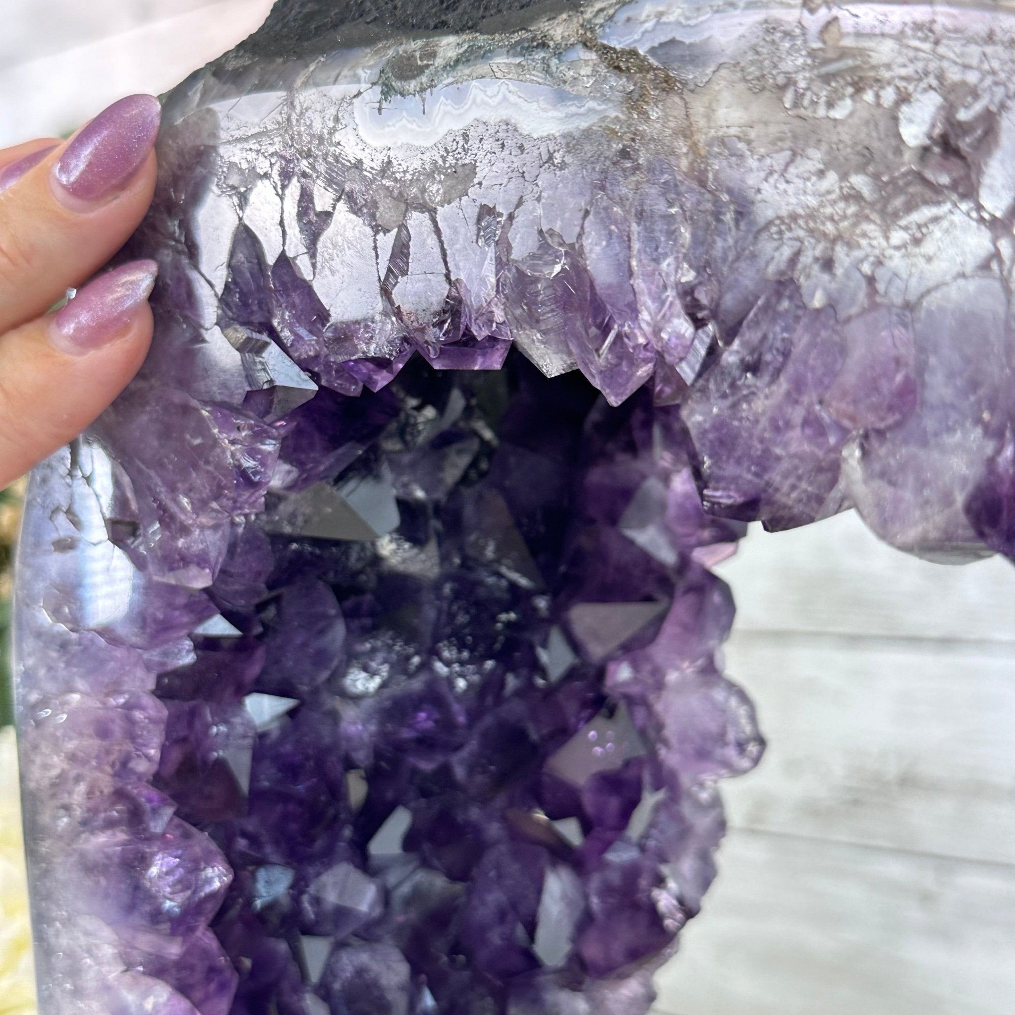 Extra Plus Quality Open 2 - Sided Amethyst Cathedral, 31 lbs & 14" Tall #5605 - 0144 - Brazil GemsBrazil GemsExtra Plus Quality Open 2 - Sided Amethyst Cathedral, 31 lbs & 14" Tall #5605 - 0144Open 2 - Sided Cathedrals5605 - 0144