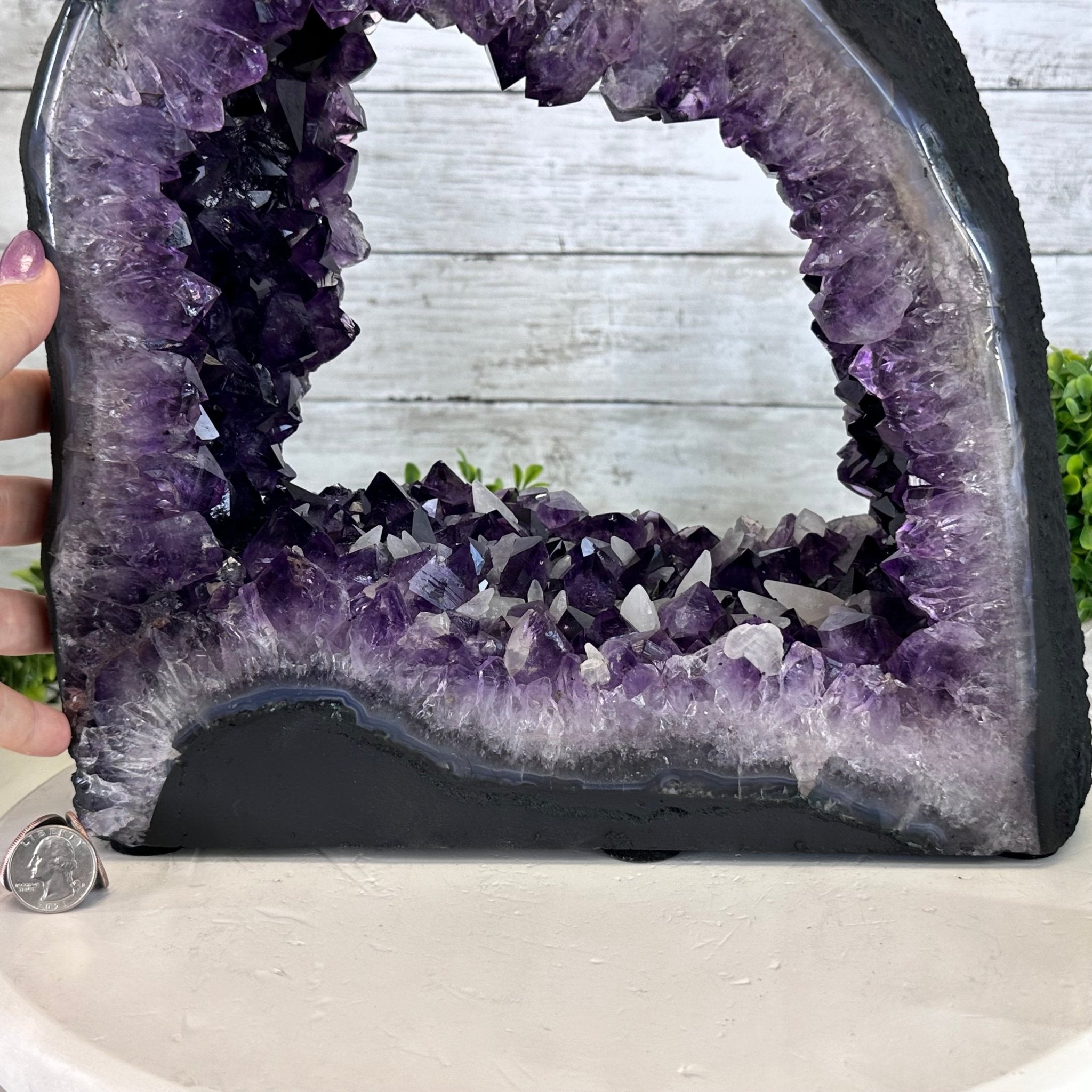 Extra Plus Quality Open 2 - Sided Amethyst Cathedral, 31 lbs & 14" Tall #5605 - 0144 - Brazil GemsBrazil GemsExtra Plus Quality Open 2 - Sided Amethyst Cathedral, 31 lbs & 14" Tall #5605 - 0144Open 2 - Sided Cathedrals5605 - 0144