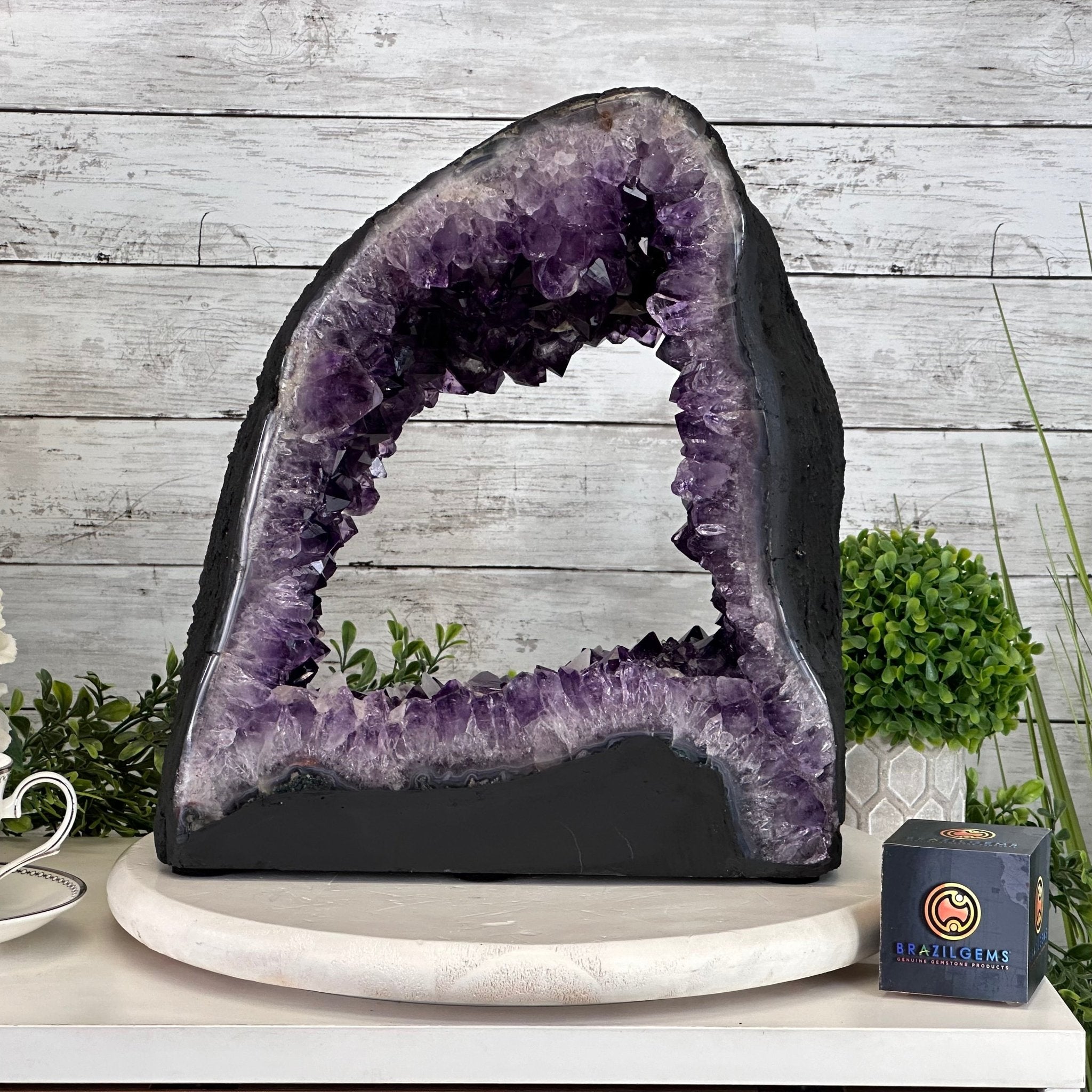 Extra Plus Quality Open 2 - Sided Amethyst Cathedral, 31 lbs & 14" Tall #5605 - 0144 - Brazil GemsBrazil GemsExtra Plus Quality Open 2 - Sided Amethyst Cathedral, 31 lbs & 14" Tall #5605 - 0144Open 2 - Sided Cathedrals5605 - 0144