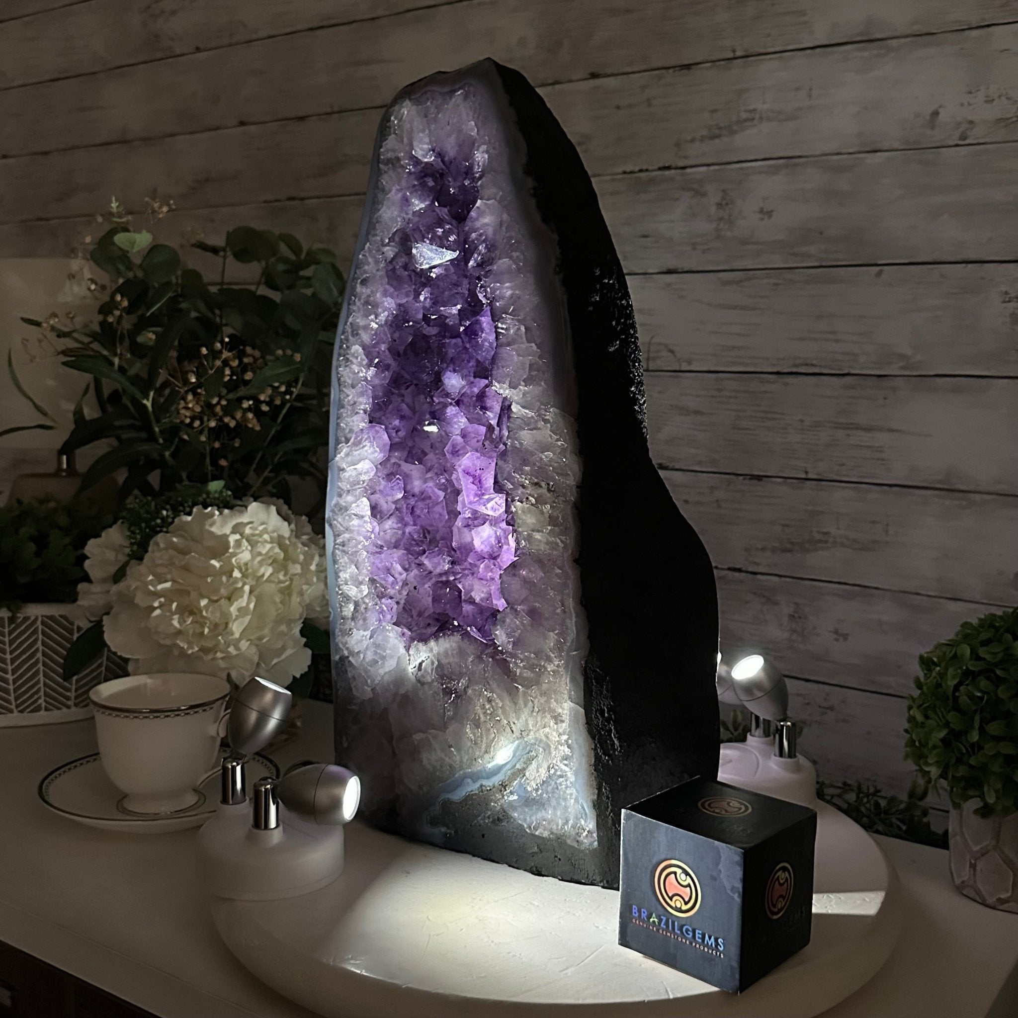 Extra Plus Quality Open 2 - Sided Amethyst Cathedral 31 lbs & 16.6" Tall #5605 - 0161 - Brazil GemsBrazil GemsExtra Plus Quality Open 2 - Sided Amethyst Cathedral 31 lbs & 16.6" Tall #5605 - 0161Open 2 - Sided Cathedrals5605 - 0161