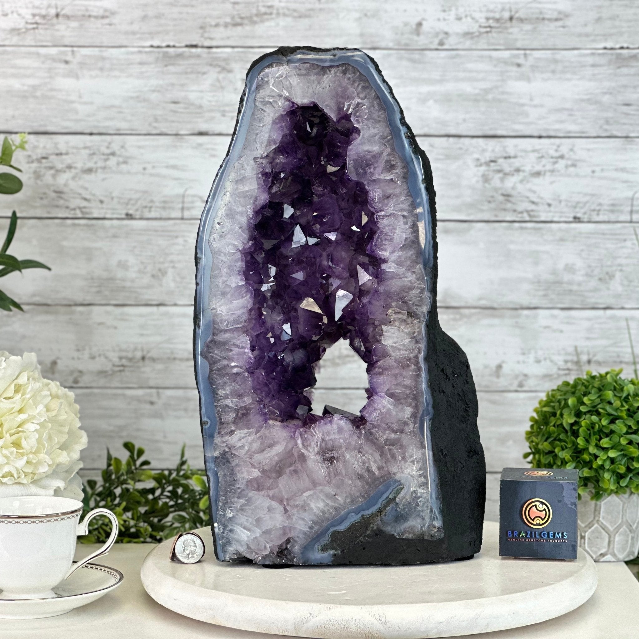 Extra Plus Quality Open 2 - Sided Amethyst Cathedral 31 lbs & 16.6" Tall #5605 - 0161 - Brazil GemsBrazil GemsExtra Plus Quality Open 2 - Sided Amethyst Cathedral 31 lbs & 16.6" Tall #5605 - 0161Open 2 - Sided Cathedrals5605 - 0161