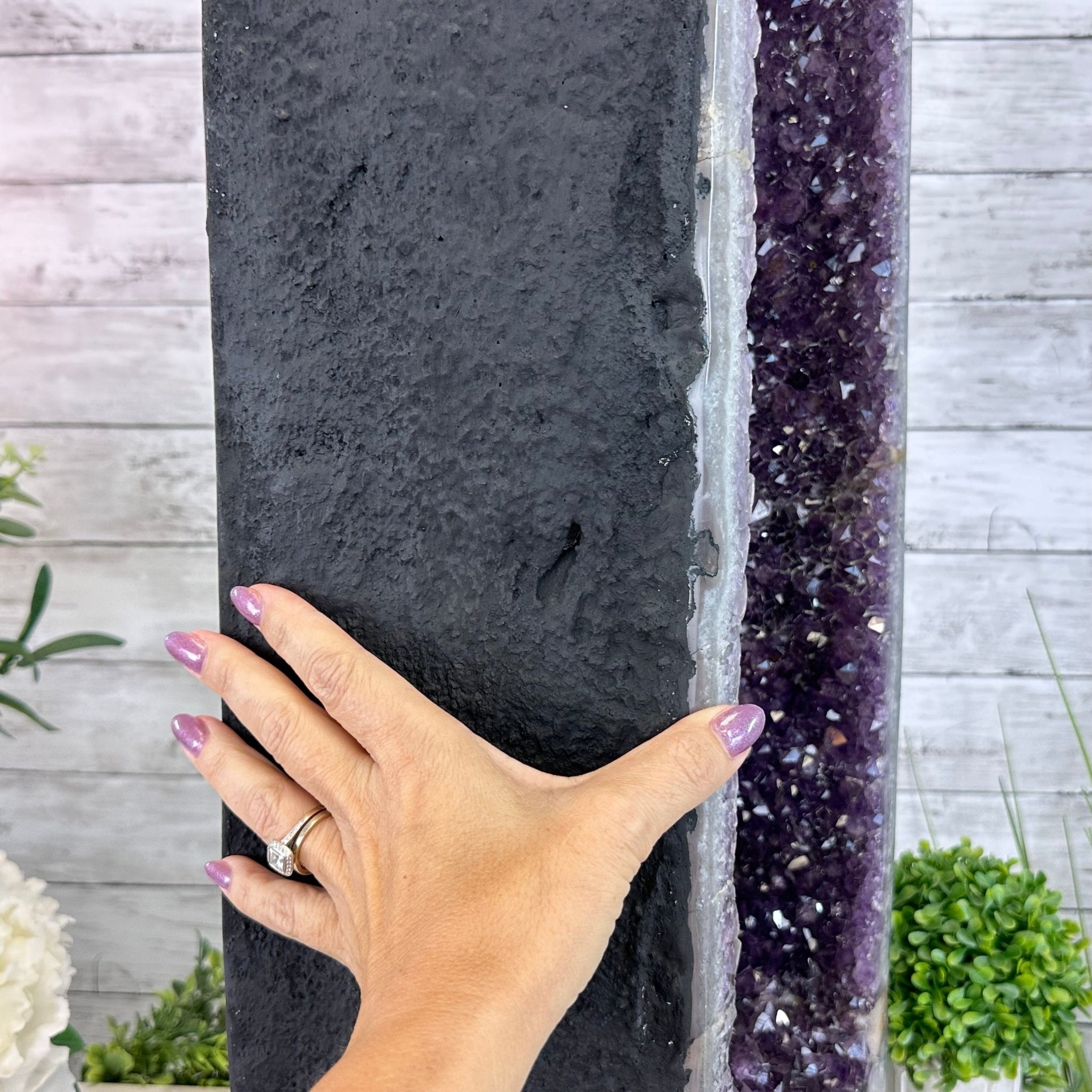 Extra Plus Quality Open 2 - Sided Amethyst Cathedral 70.8 lbs & 28.8" Tall #5605 - 0155 - Brazil GemsBrazil GemsExtra Plus Quality Open 2 - Sided Amethyst Cathedral 70.8 lbs & 28.8" Tall #5605 - 0155Open 2 - Sided Cathedrals5605 - 0155