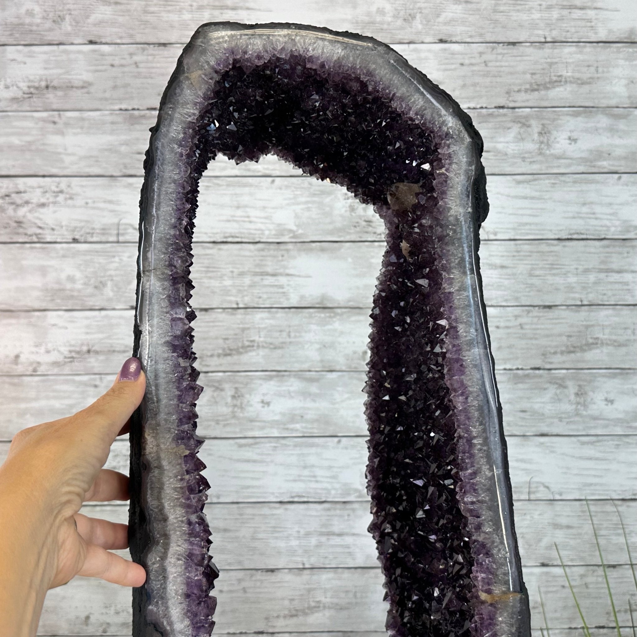 Extra Plus Quality Open 2 - Sided Amethyst Cathedral 70.8 lbs & 28.8" Tall #5605 - 0155 - Brazil GemsBrazil GemsExtra Plus Quality Open 2 - Sided Amethyst Cathedral 70.8 lbs & 28.8" Tall #5605 - 0155Open 2 - Sided Cathedrals5605 - 0155