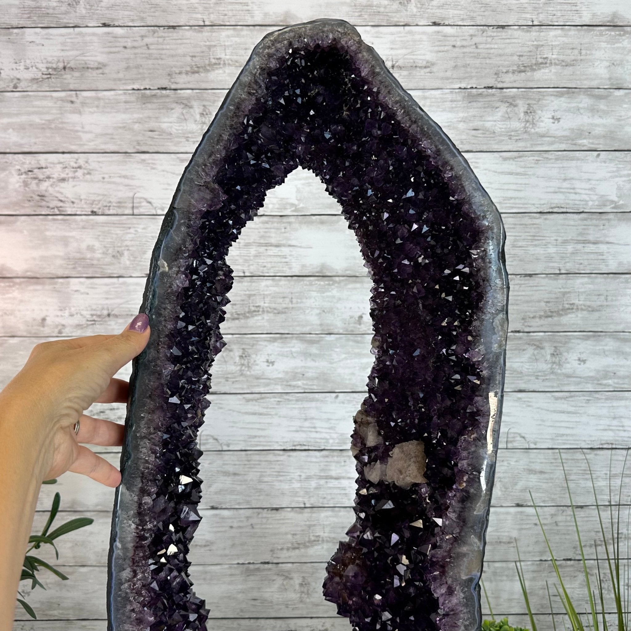 Extra Plus Quality Open 2 - Sided Amethyst Cathedral 72.8 lbs & 29.7" Tall #5605 - 0146 - Brazil GemsBrazil GemsExtra Plus Quality Open 2 - Sided Amethyst Cathedral 72.8 lbs & 29.7" Tall #5605 - 0146Open 2 - Sided Cathedrals5605 - 0146