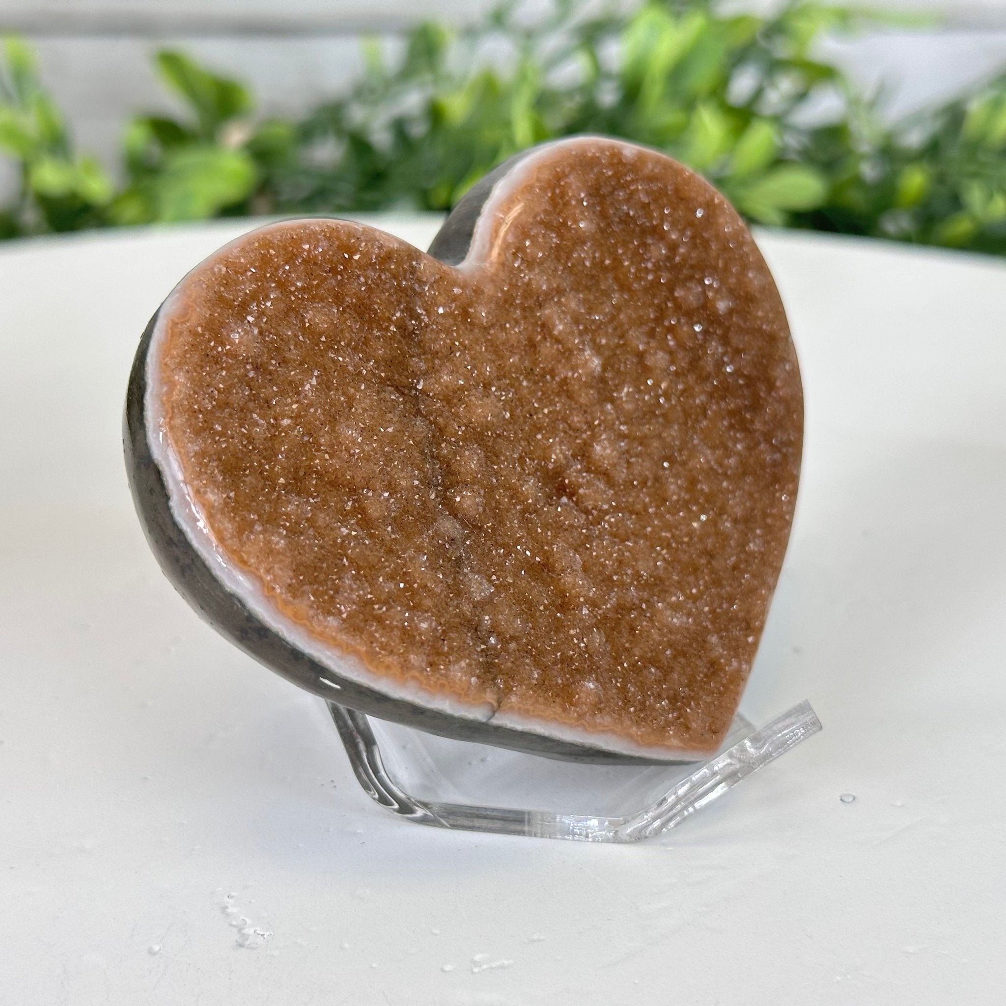 Extra Plus Quality Pink Amethyst Heart Geode on an Acrylic Stand, 0.37 lbs & 2.25" Tall #5462-0082 by Brazil Gems - Brazil GemsBrazil GemsExtra Plus Quality Pink Amethyst Heart Geode on an Acrylic Stand, 0.37 lbs & 2.25" Tall #5462-0082 by Brazil GemsHearts5462-0082