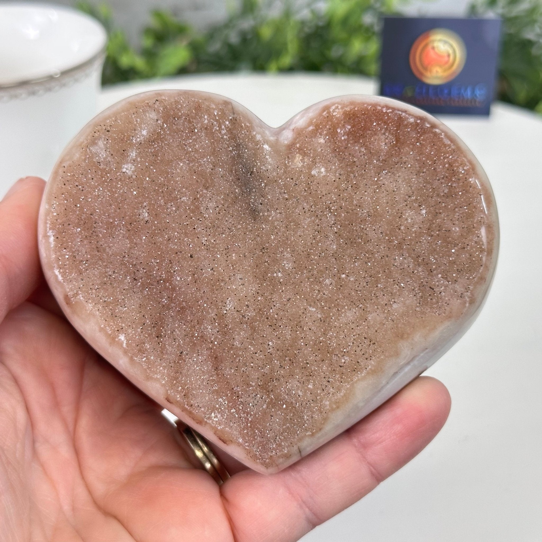 Extra Plus Quality Pink Amethyst Heart Geode on an Acrylic Stand, 0.98 lbs & 3" Tall #5462-0053 by Brazil Gems - Brazil GemsBrazil GemsExtra Plus Quality Pink Amethyst Heart Geode on an Acrylic Stand, 0.98 lbs & 3" Tall #5462-0053 by Brazil GemsHearts5462-0053