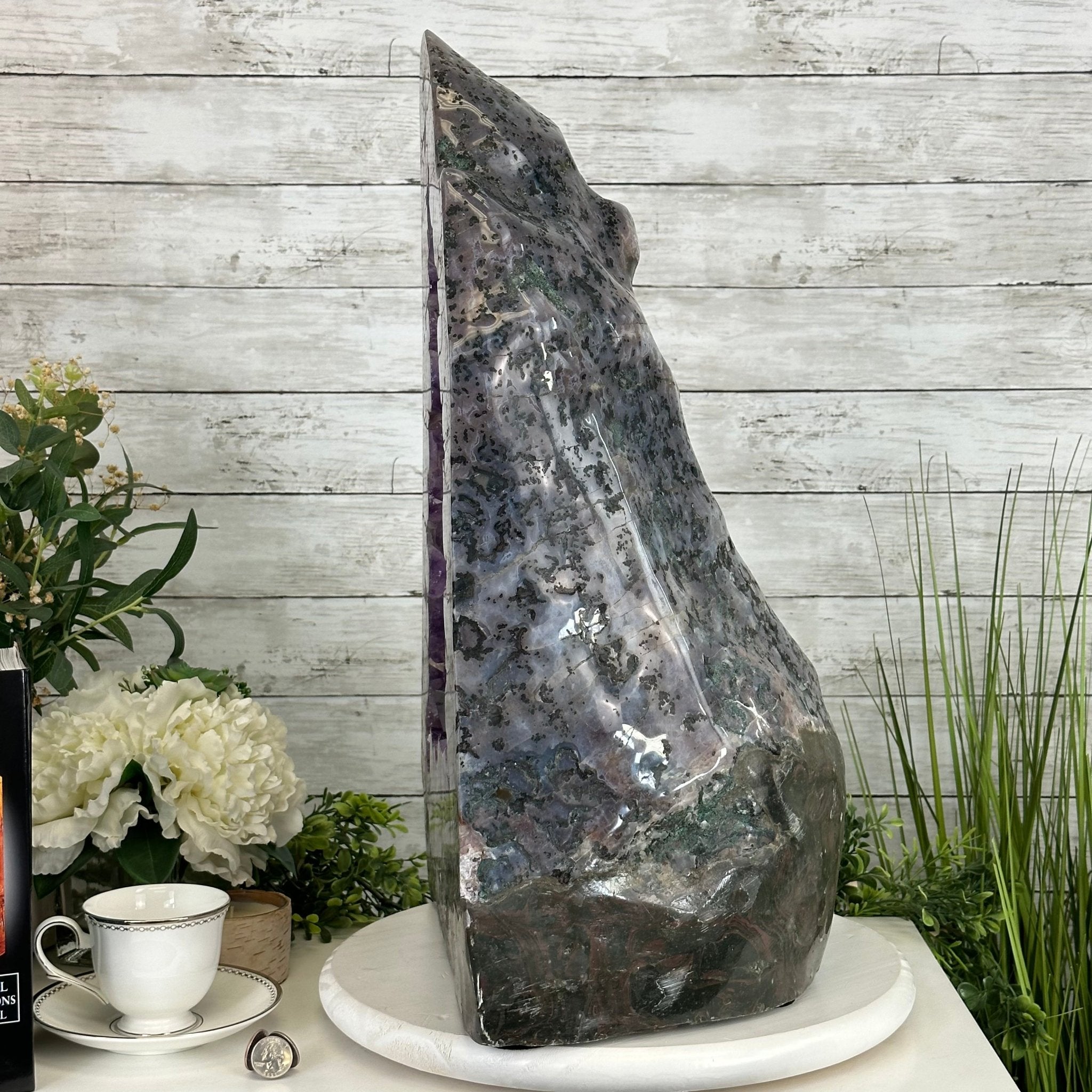 Extra Plus Quality Polished Brazilian Amethyst Cathedral, 114.2 lbs & 23" tall Model #5602-0166 by Brazil Gems - Brazil GemsBrazil GemsExtra Plus Quality Polished Brazilian Amethyst Cathedral, 114.2 lbs & 23" tall Model #5602-0166 by Brazil GemsPolished Cathedrals5602-0166