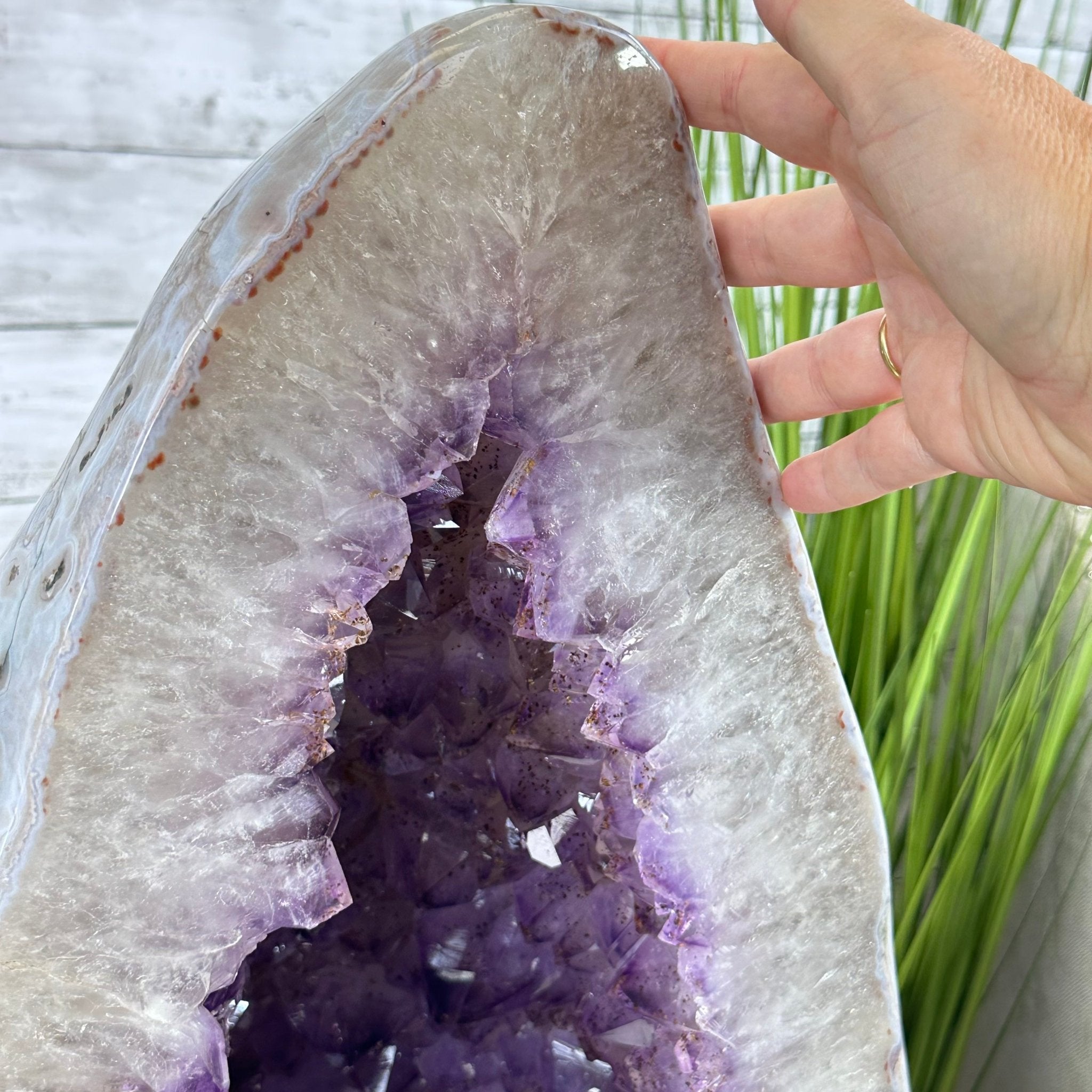 Extra Plus Quality Polished Brazilian Amethyst Cathedral, 116.9 lbs & 20.6" tall Model #5602-0011 by Brazil Gems - Brazil GemsBrazil GemsExtra Plus Quality Polished Brazilian Amethyst Cathedral, 116.9 lbs & 20.6" tall Model #5602-0011 by Brazil GemsPolished Cathedrals5602-0011